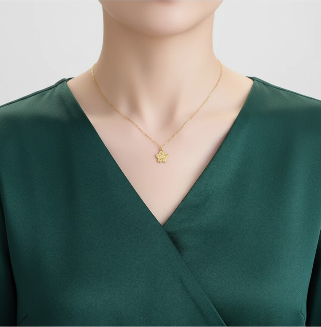 24K 5G Gold Gourd Butterfly Clover D.I.Y Charm Pendant