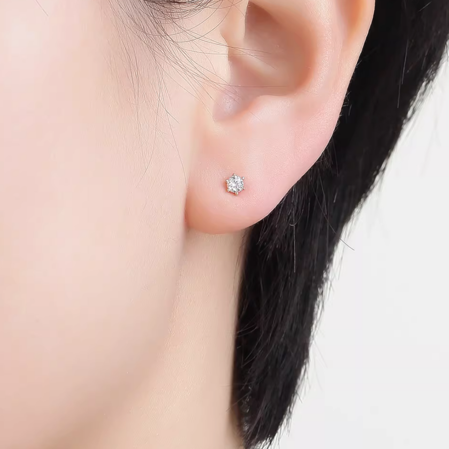 Genuine 18K Rose Gold Minimal Screw Backing Earrings