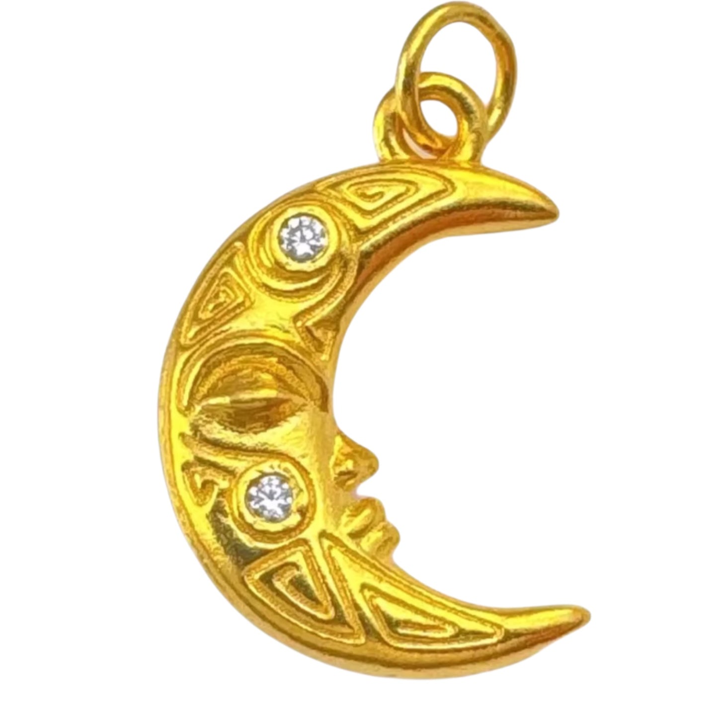 24k Gold Sun and Moon God 999 Pendant Charm