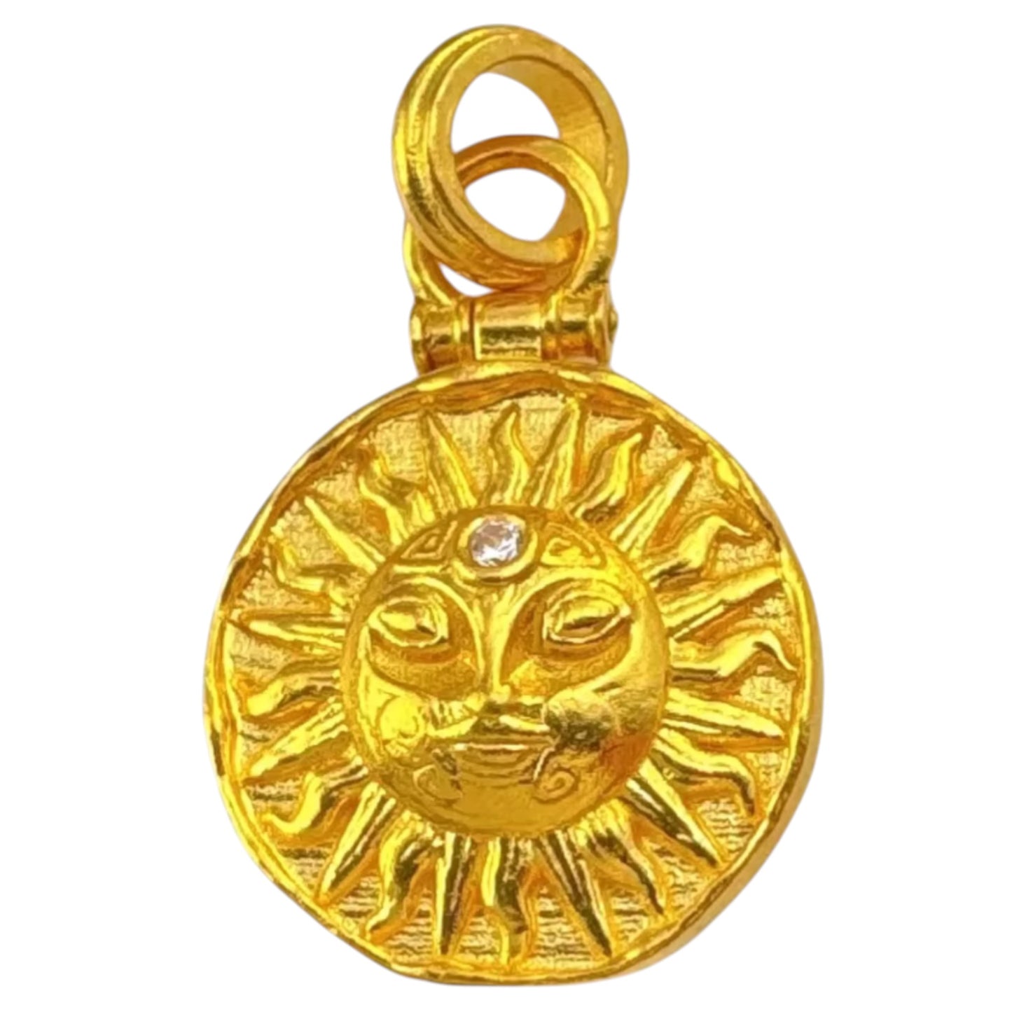 24k Gold Sun and Moon God 999 Pendant Charm