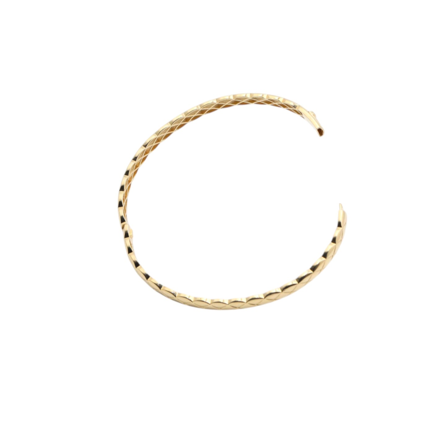 18K Gold Diamond Pattern Bangle Bracelet