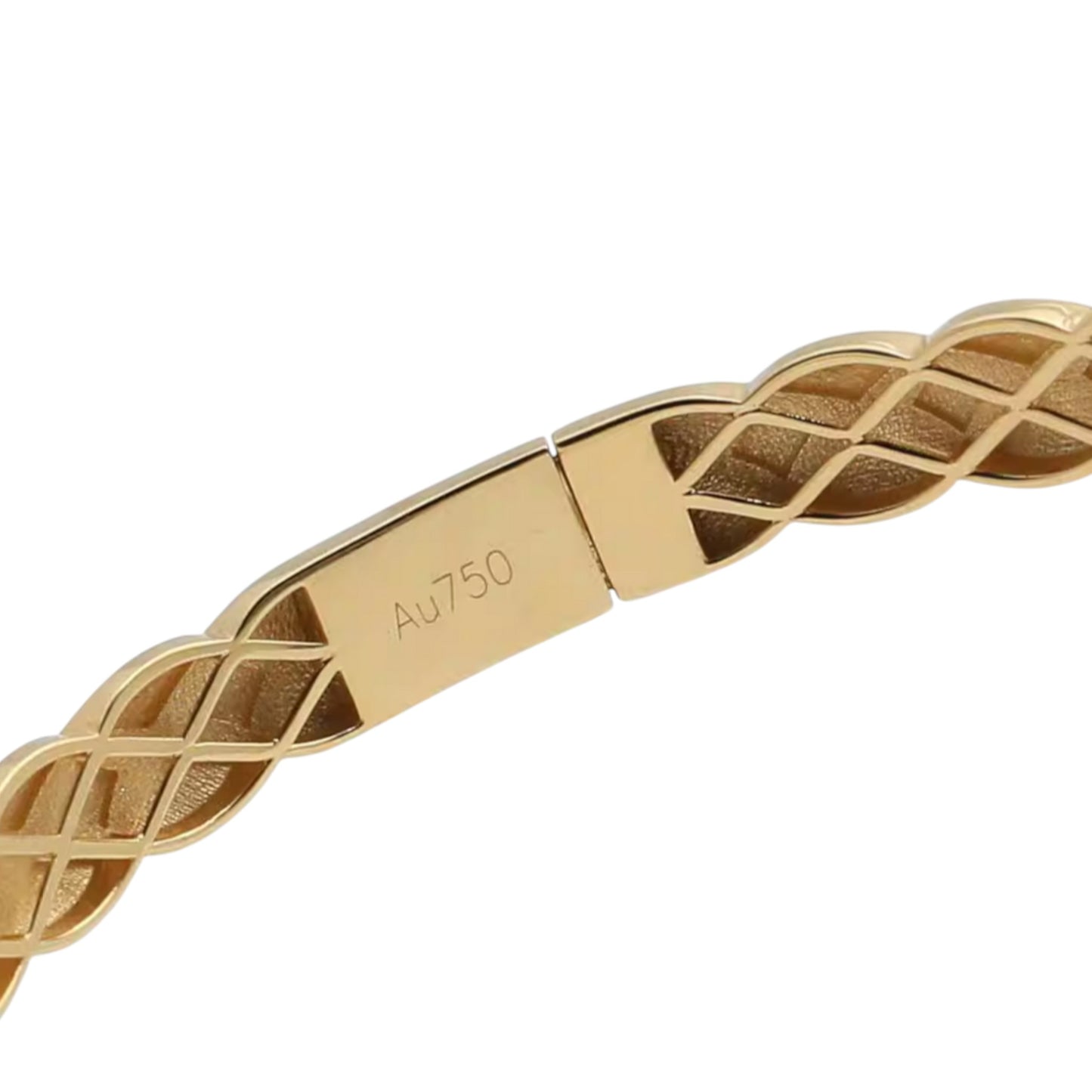 18K Gold Diamond Pattern Bangle Bracelet