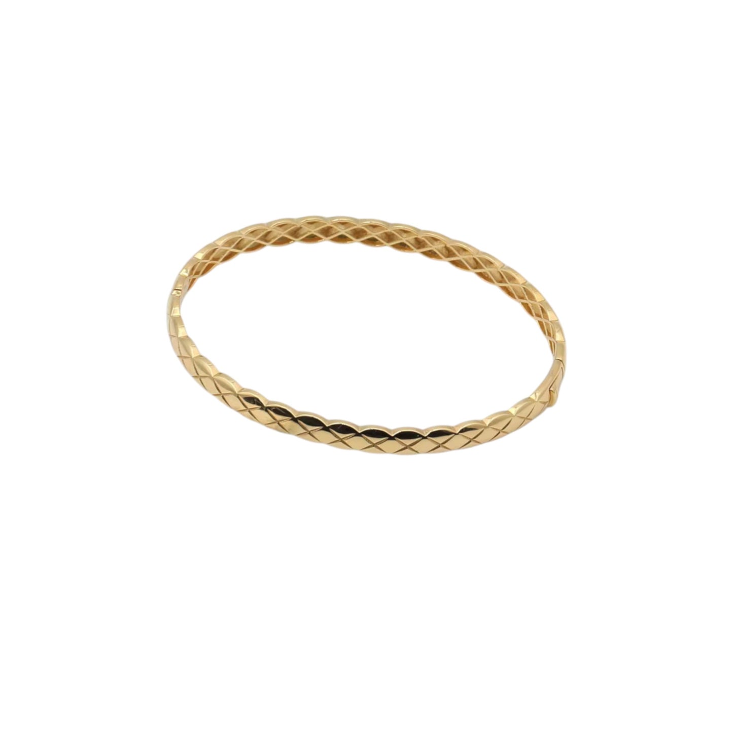 18K Gold Diamond Pattern Bangle Bracelet
