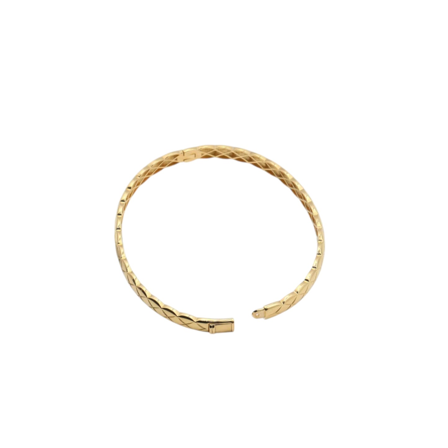 18K Gold Diamond Pattern Bangle Bracelet