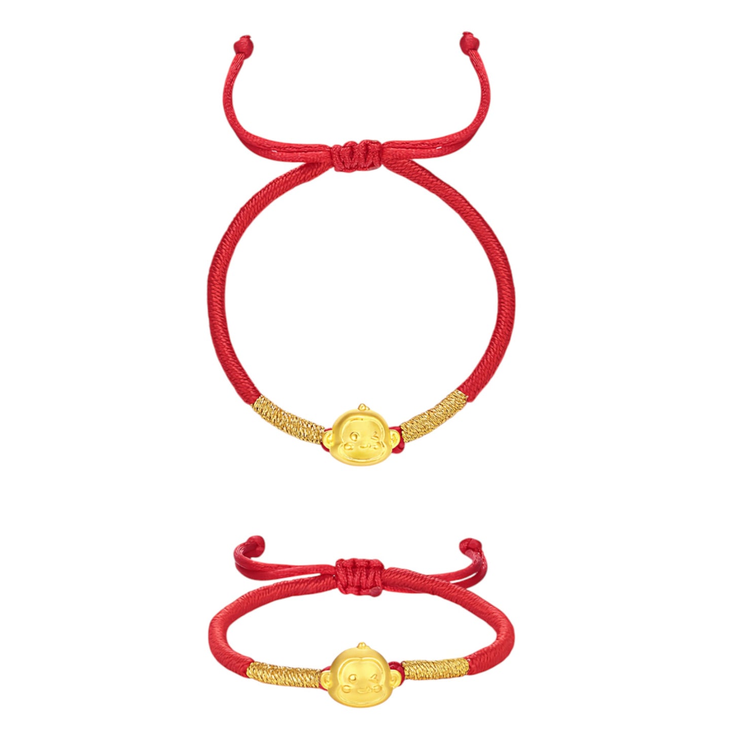 24K Hard Gold Chinese Zodiac Cute Animals Charm Braided Bracelet Baby Gift