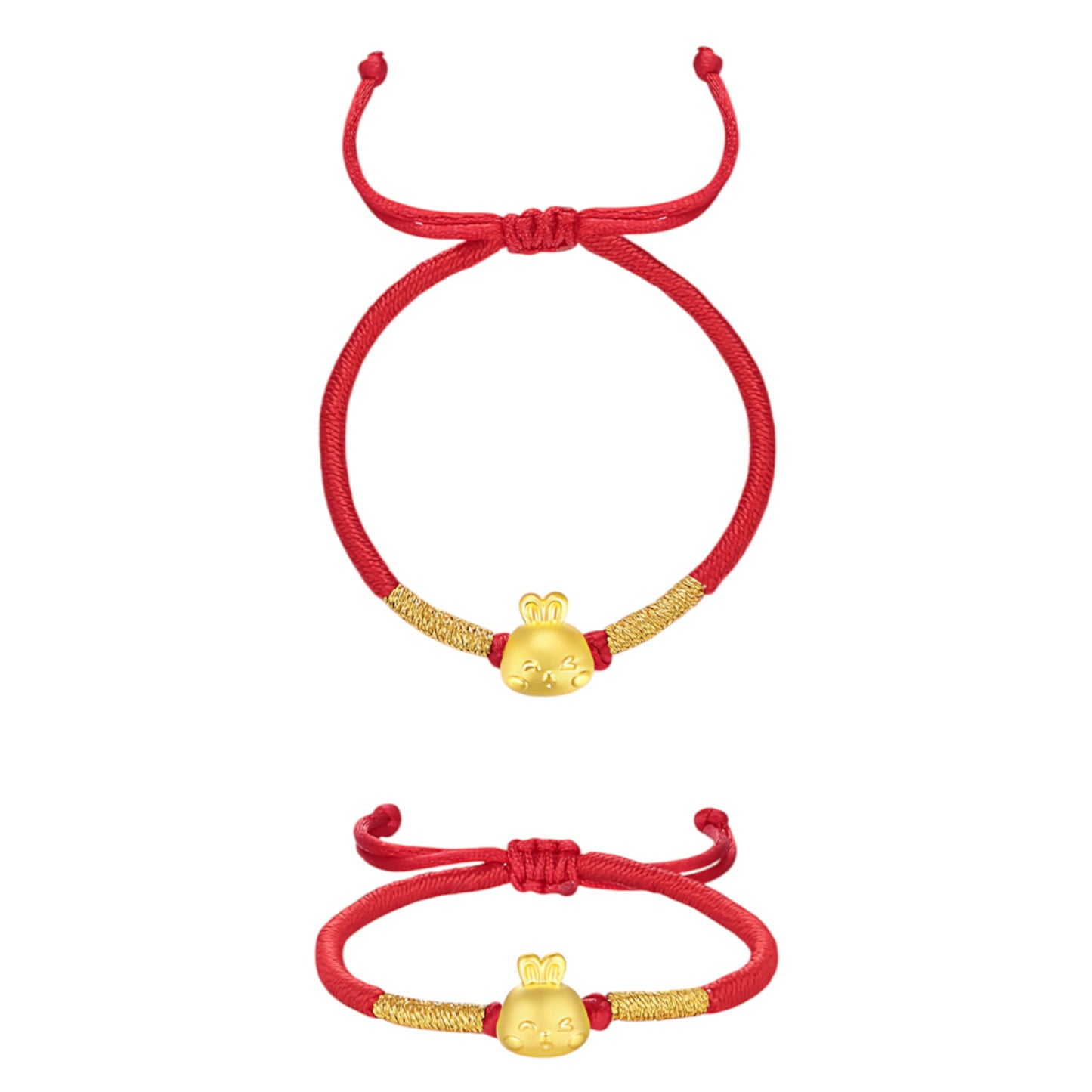 24K Hard Gold Chinese Zodiac Cute Animals Charm Braided Bracelet Baby Gift