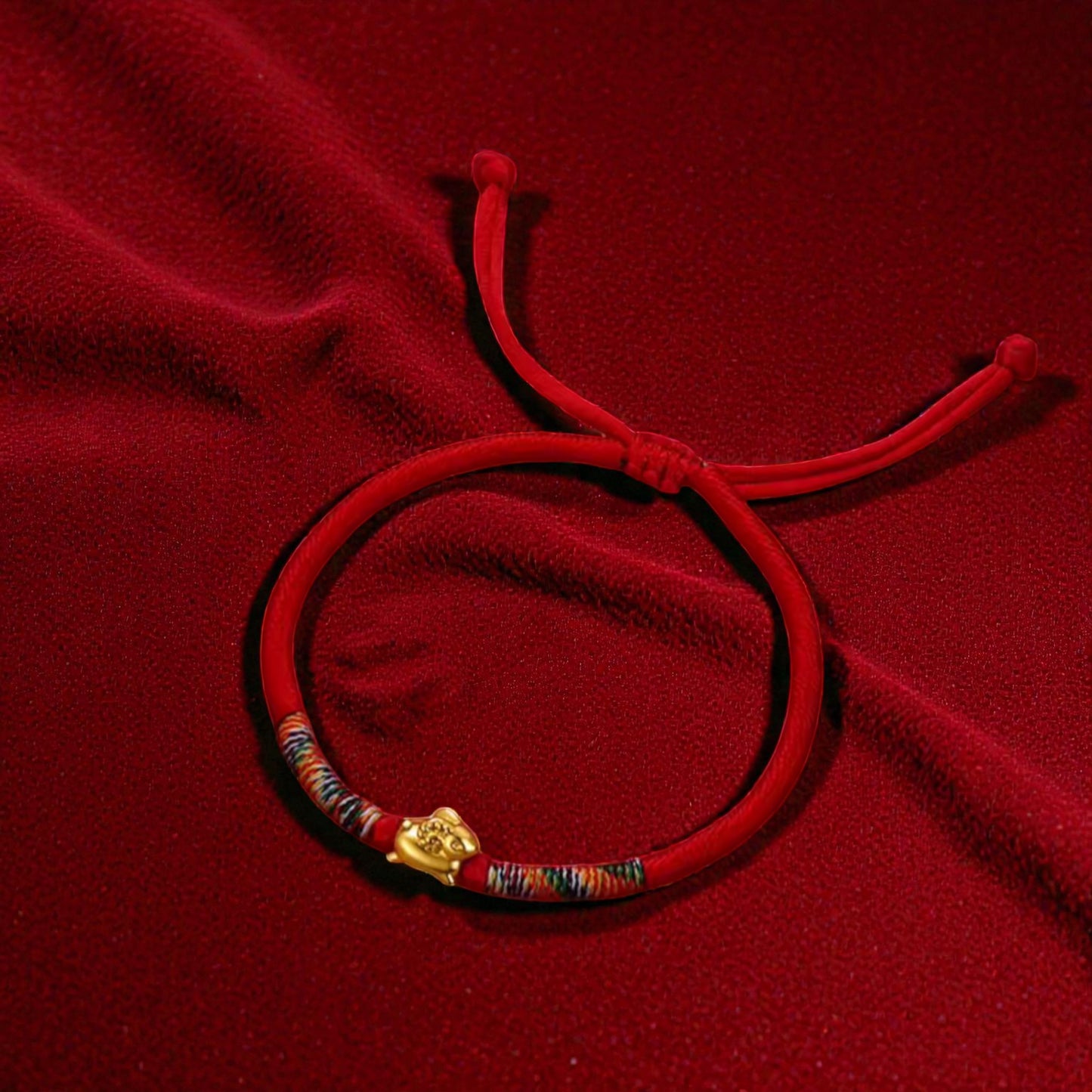 24K 5D 999 Hard Gold Chinese Zodiac Animals Charm Braided Bracelet Women and Kids