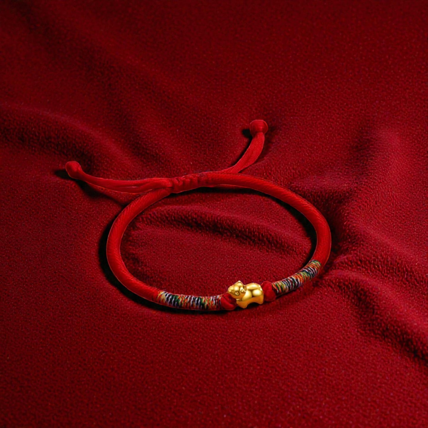 24K 5D 999 Hard Gold Chinese Zodiac Animals Charm Braided Bracelet Women and Kids