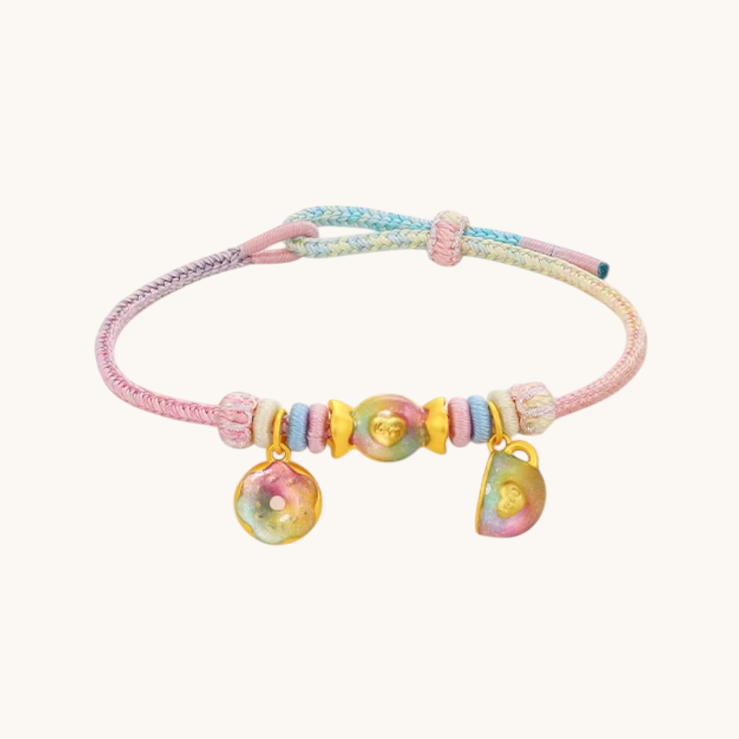 24K Afternoon Tea Party Enamel Tea Cup Candy Donut Charm D.I.Y