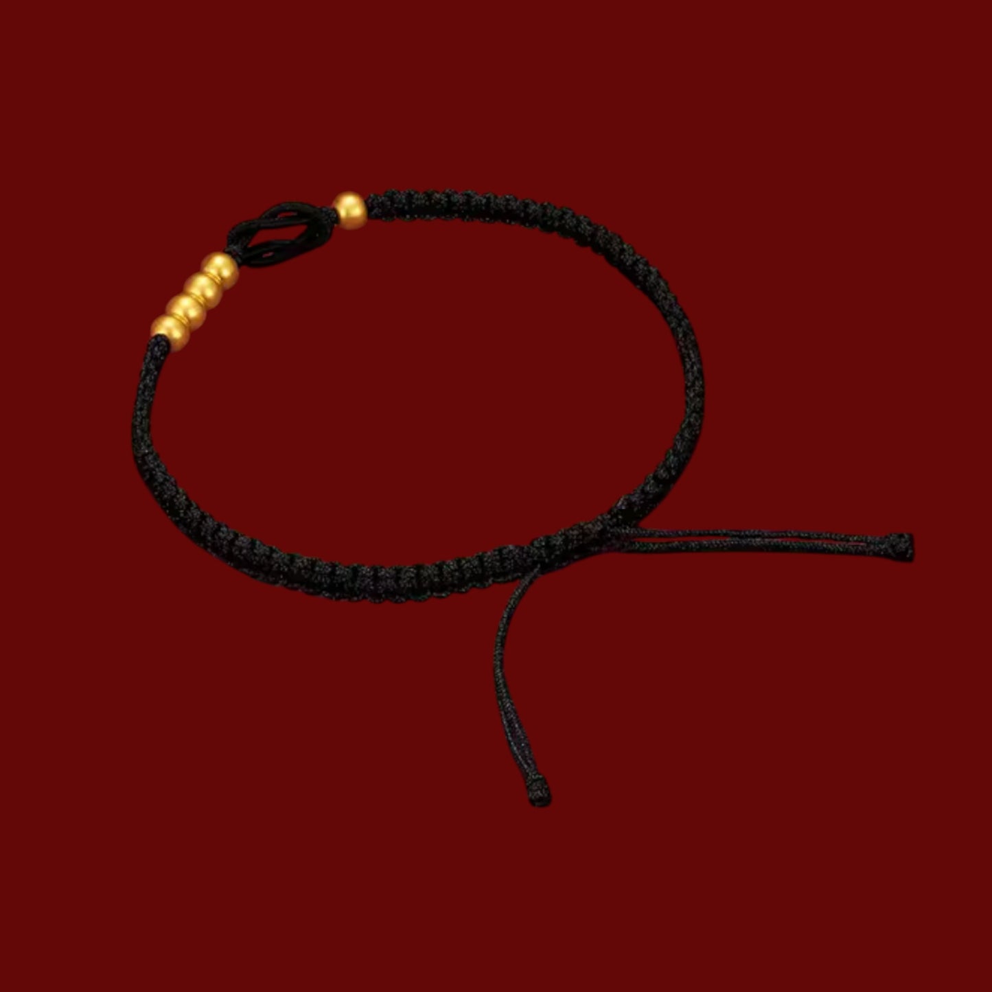 24K Gold Beads Charm with Braided Bracelet Couple Style