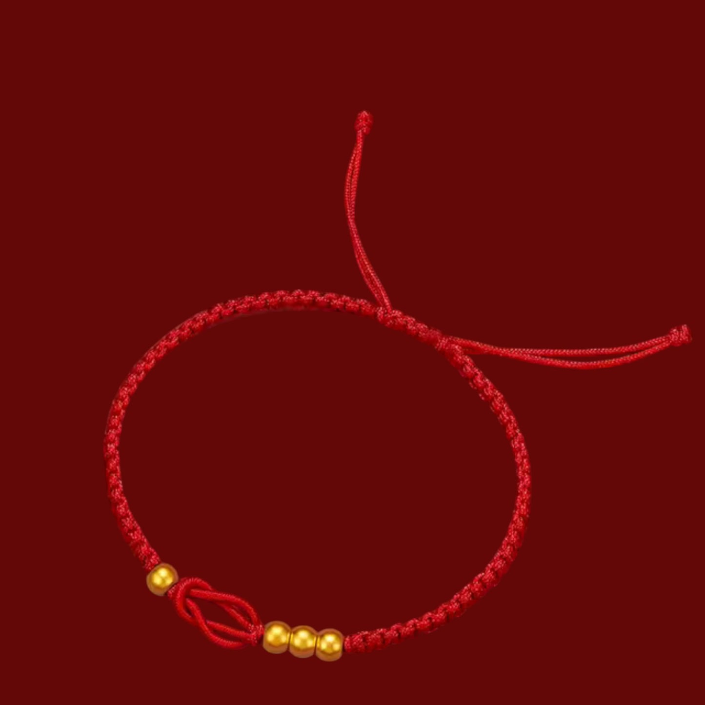 24K Gold Beads Charm with Braided Bracelet Couple Style