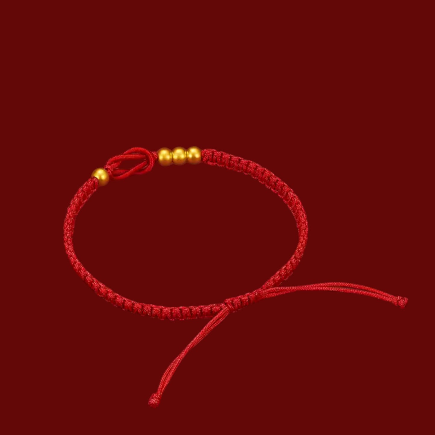 24K Gold Beads Charm with Braided Bracelet Couple Style