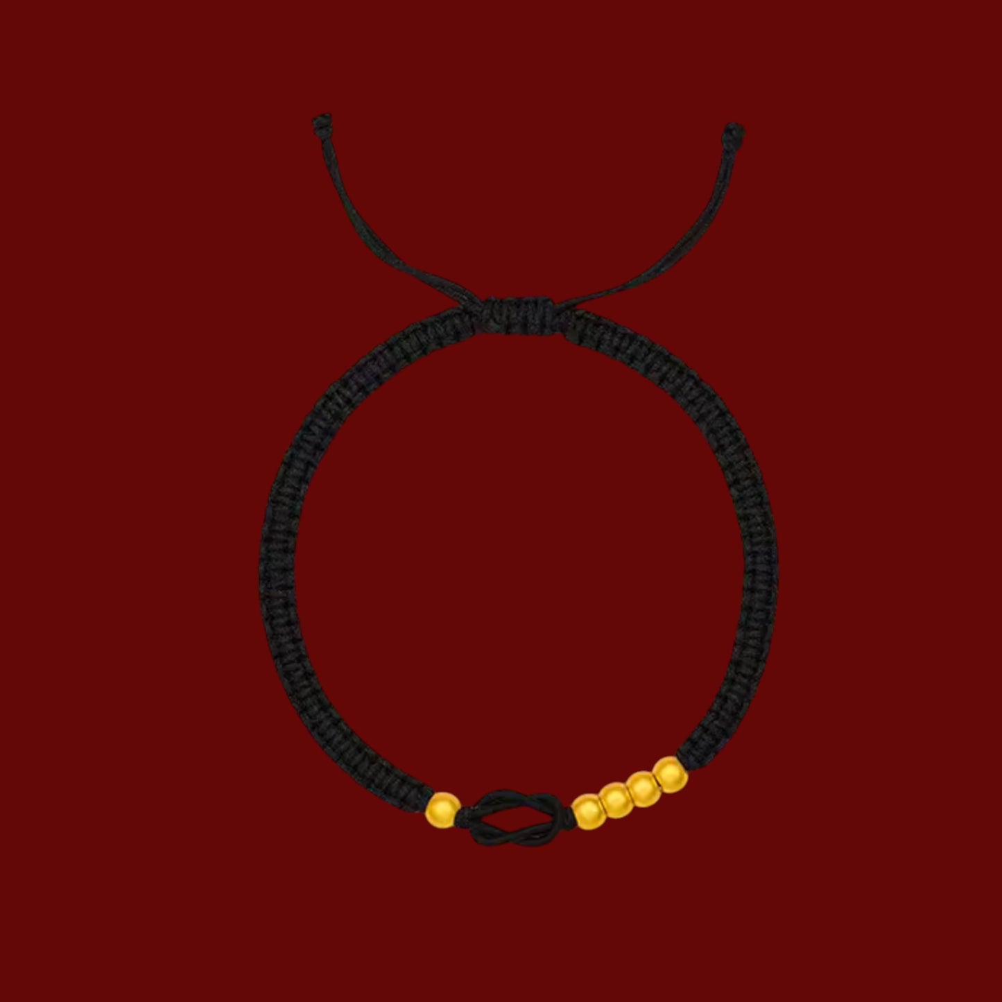 24K Gold Beads Charm with Braided Bracelet Couple Style