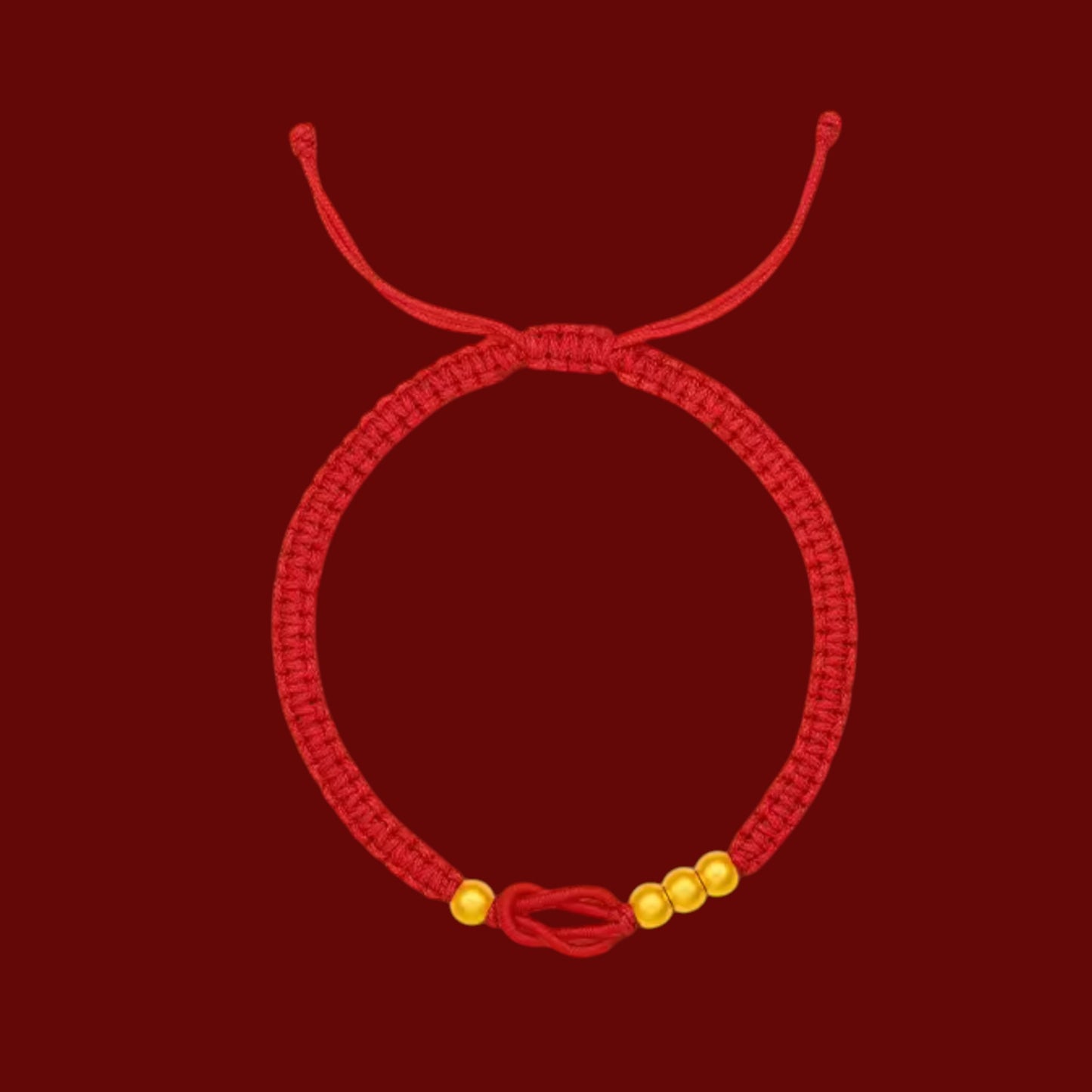 24K Gold Beads Charm with Braided Bracelet Couple Style