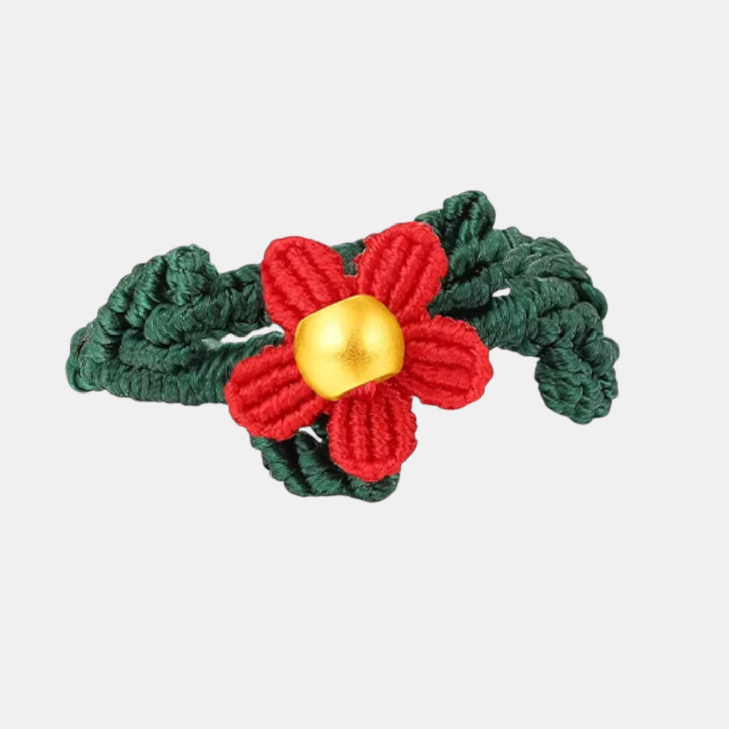 24K Gold Bead Garden Summer Flower Braided Ring