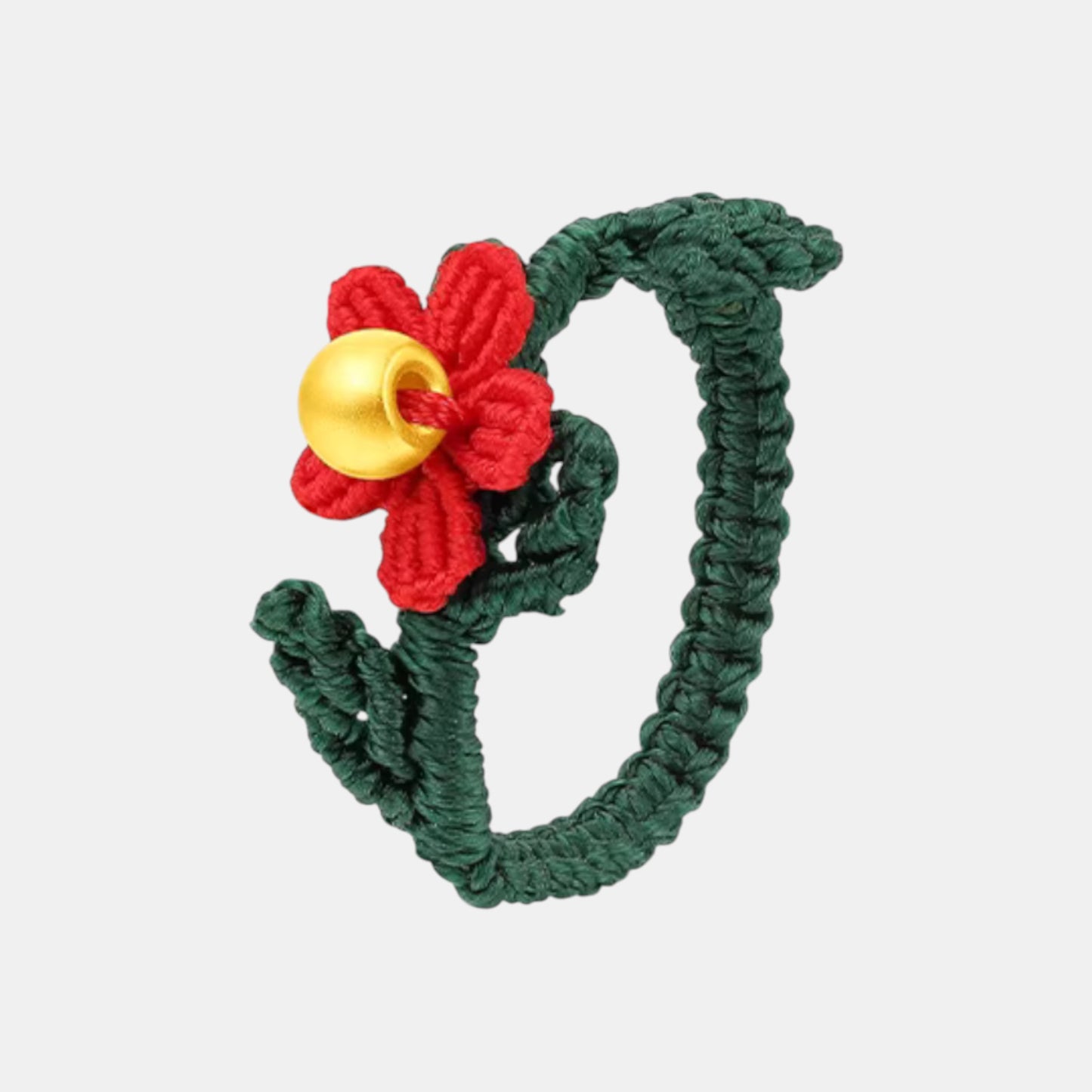 24K Gold Bead Garden Summer Flower Braided Ring