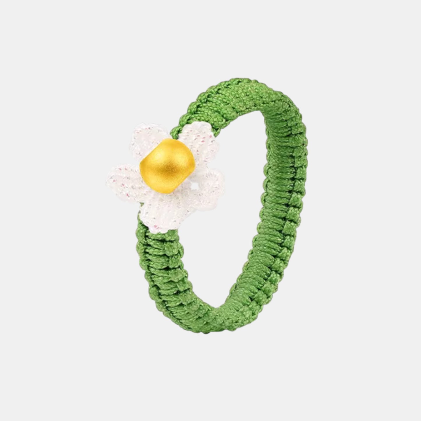24K Gold Bead Garden Summer Flower Braided Ring