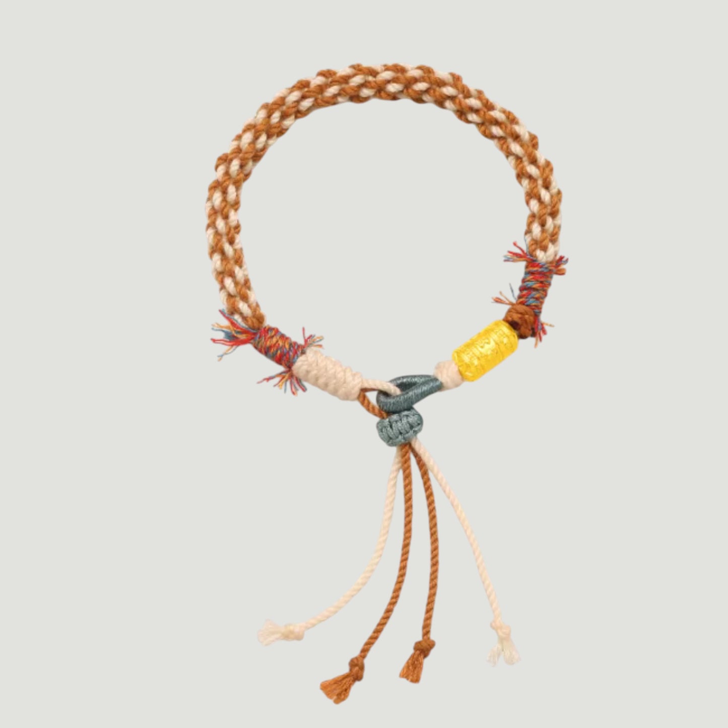 24K Gold Spiritual Mantra Protection Charm Braided Bracelet