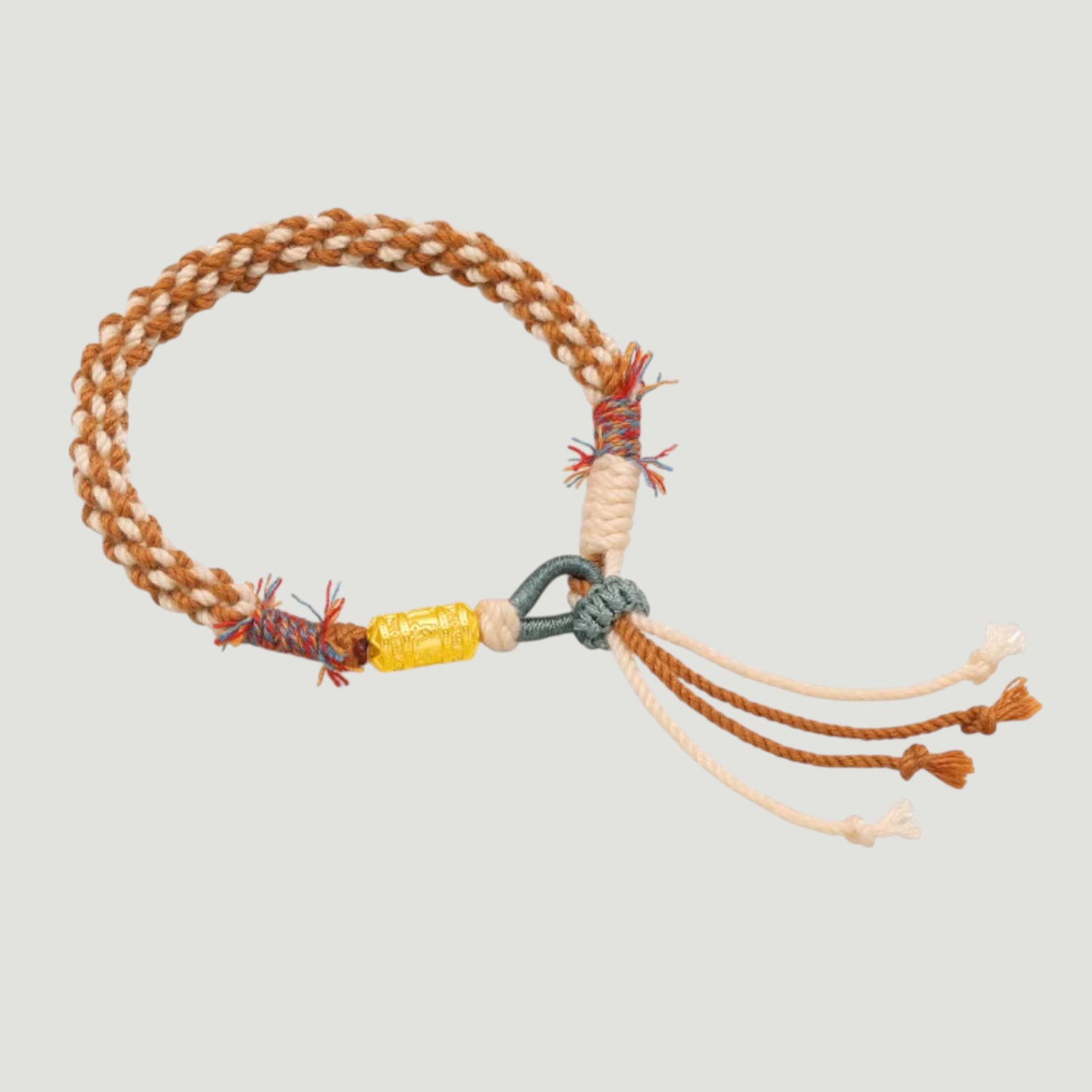 24K Gold Spiritual Mantra Protection Charm Braided Bracelet