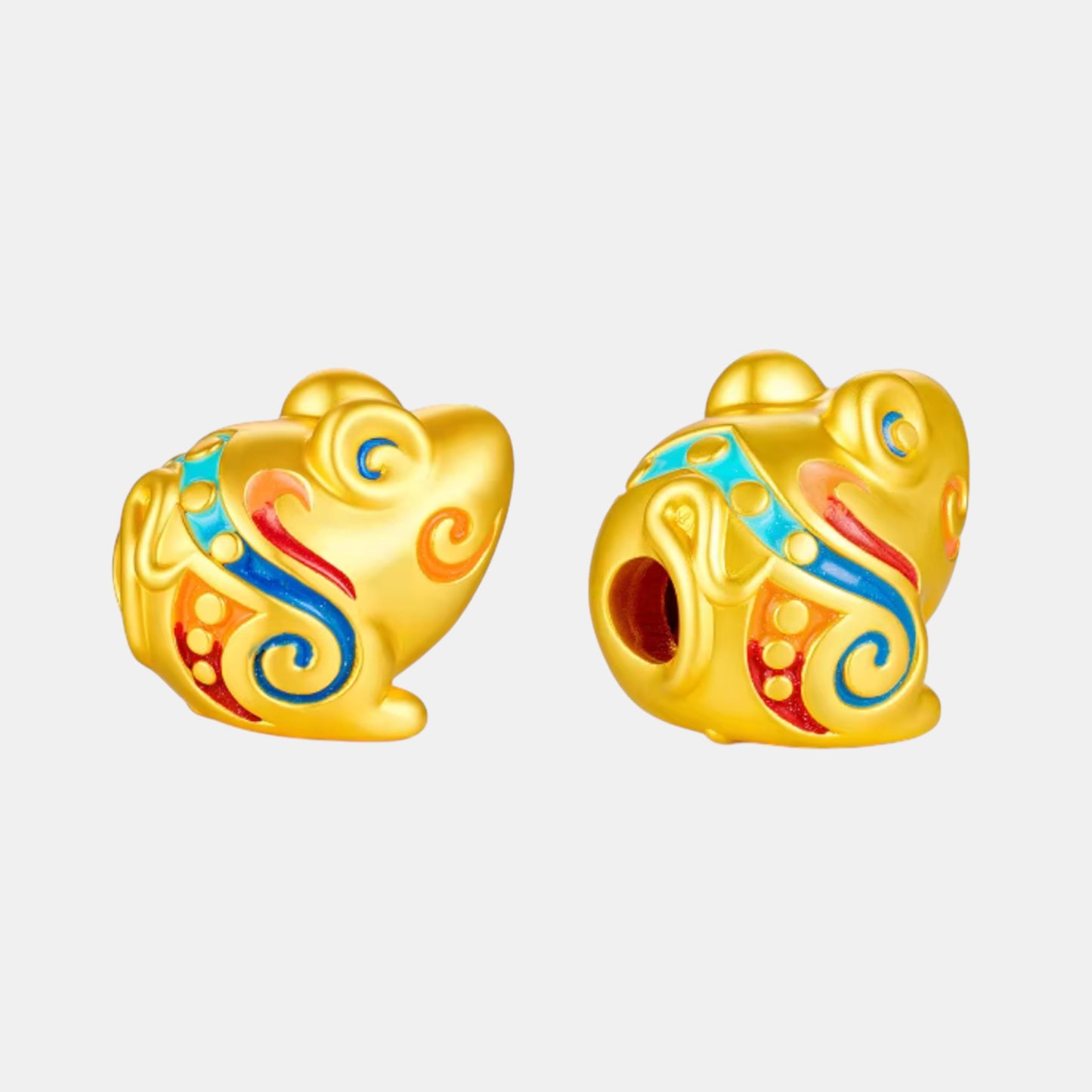 24K Gold 12 Zodiac Animal Horse Dragon Glazed Enamel Charm D.I.Y