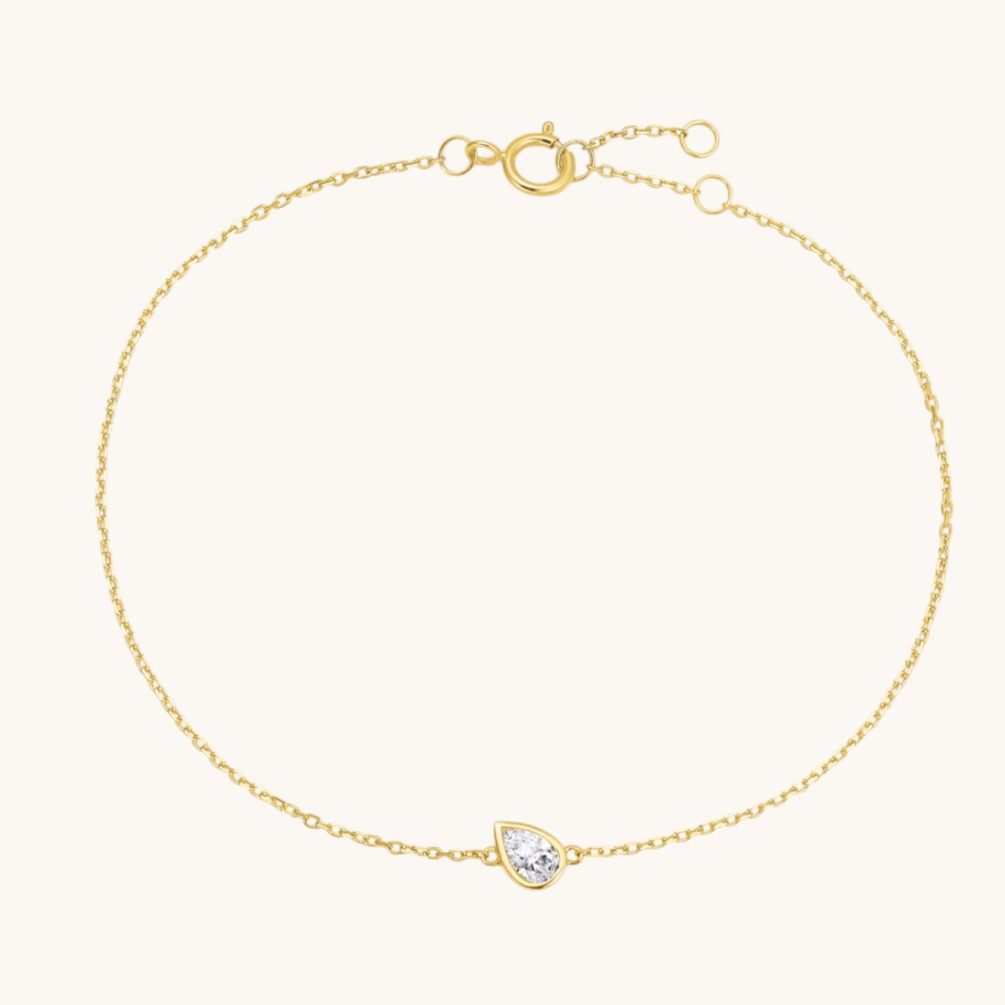 18K Gold Minimal Diamond Pendant Bracelet and Necklace