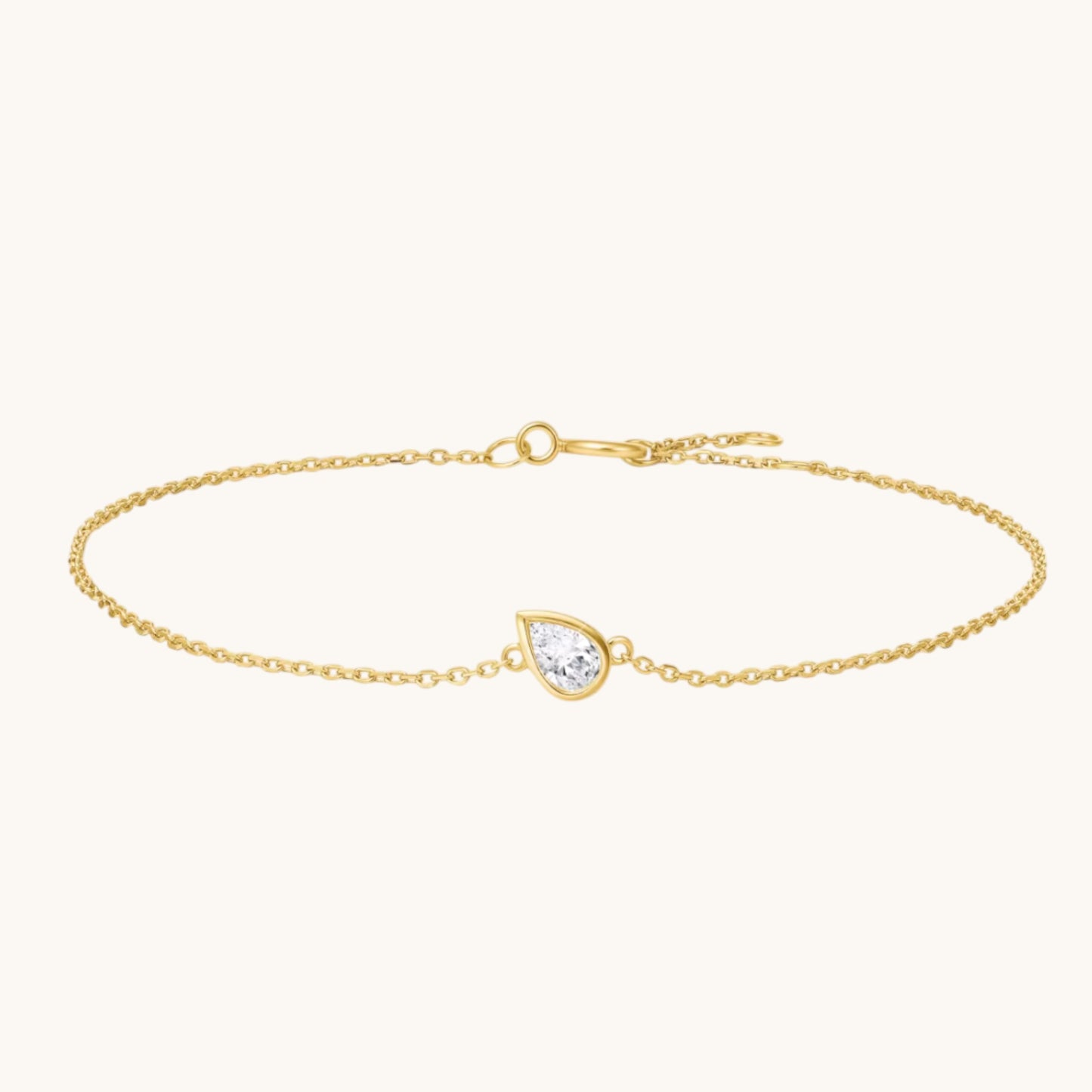 18K Gold Minimal Diamond Pendant Bracelet and Necklace