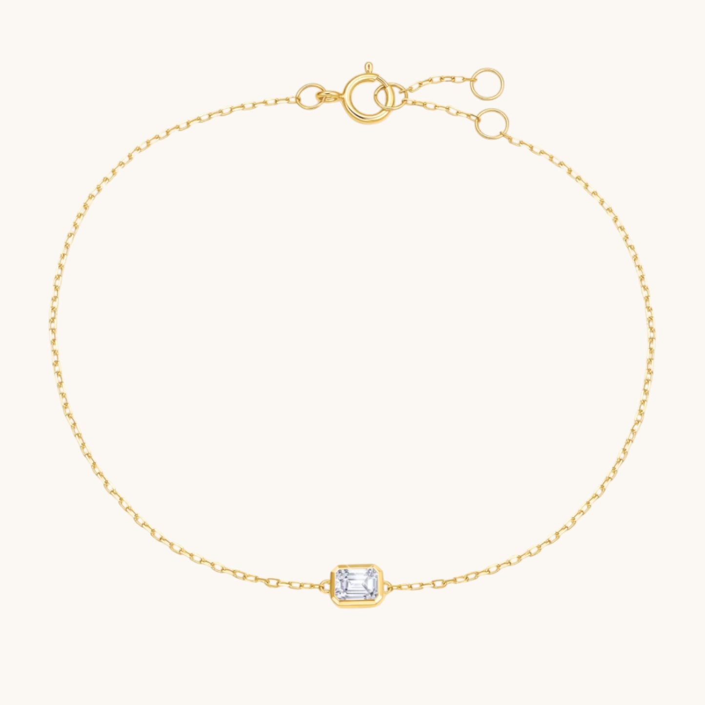 18K Gold Minimal Diamond Pendant Bracelet and Necklace