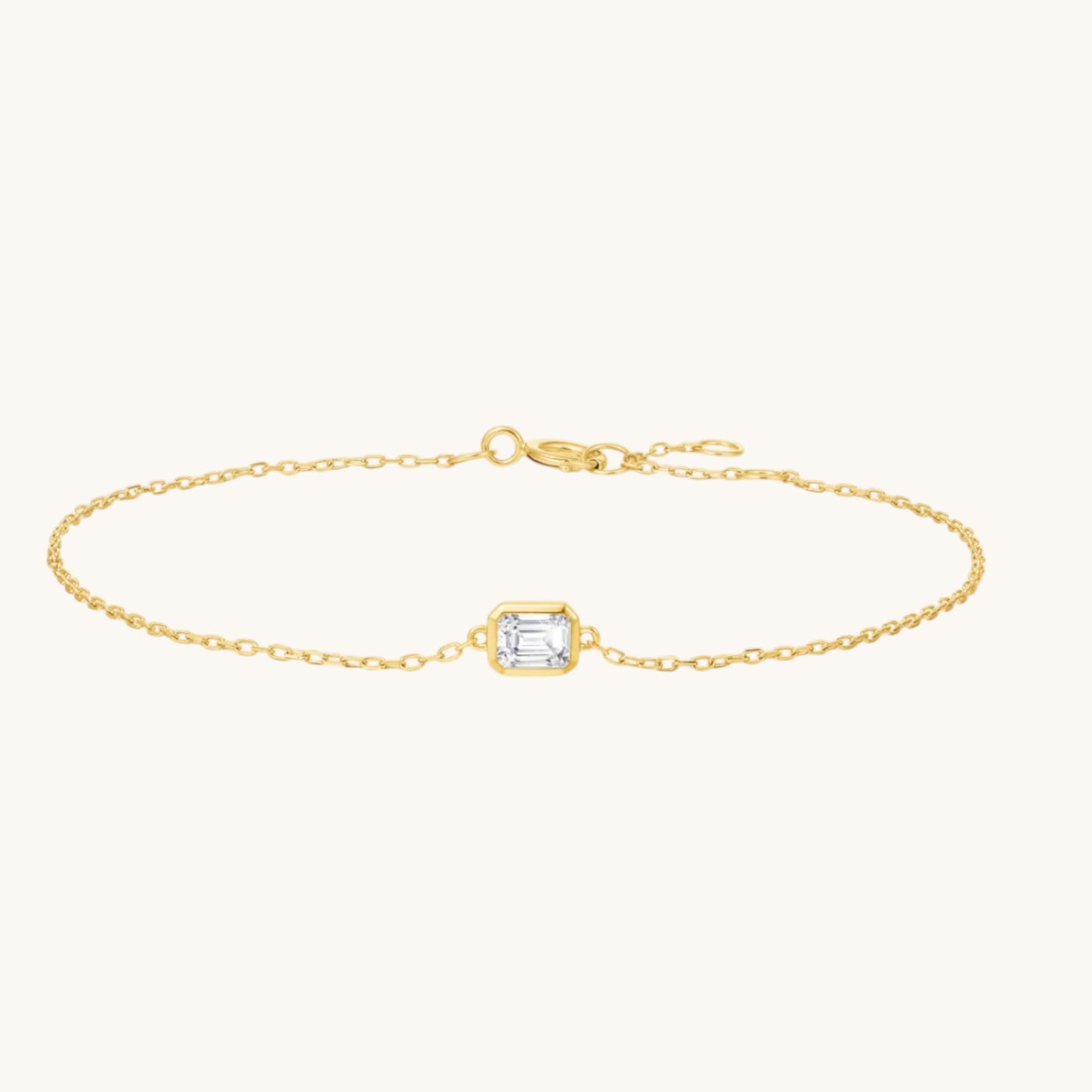18K Gold Minimal Diamond Pendant Bracelet and Necklace