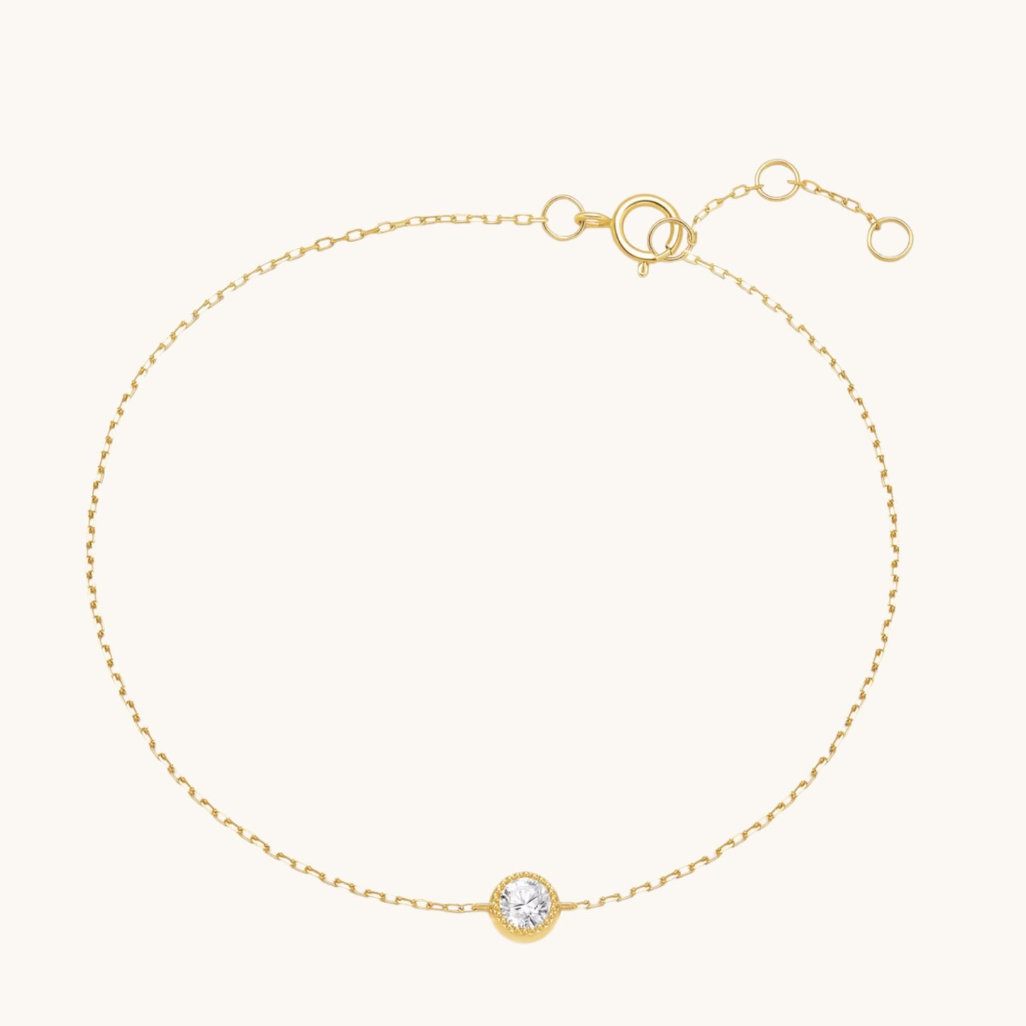 18K Gold Minimal Diamond Pendant Bracelet and Necklace