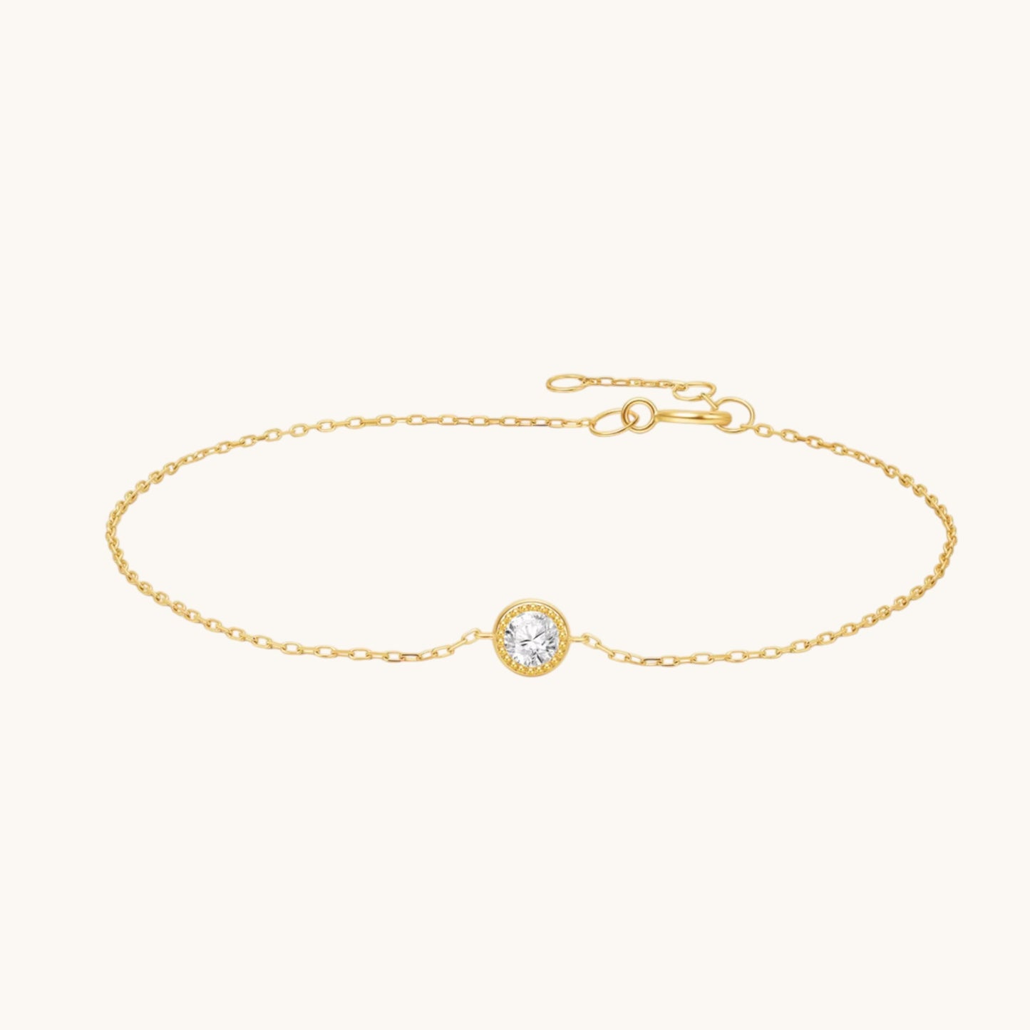 18K Gold Minimal Diamond Pendant Bracelet and Necklace