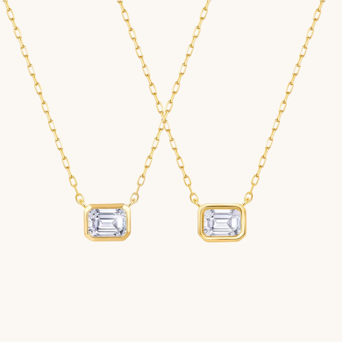 18K Gold Minimal Diamond Pendant Bracelet and Necklace