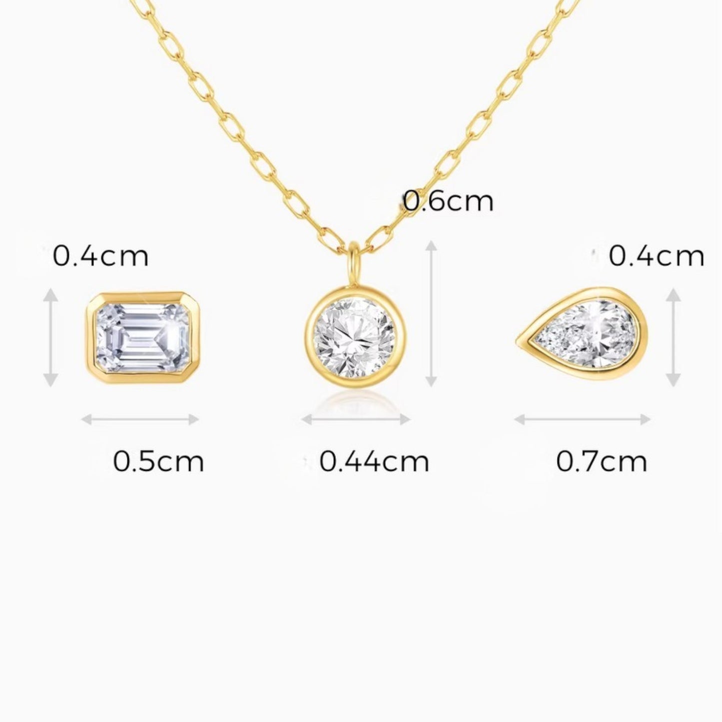 18K Gold Minimal Diamond Pendant Bracelet and Necklace
