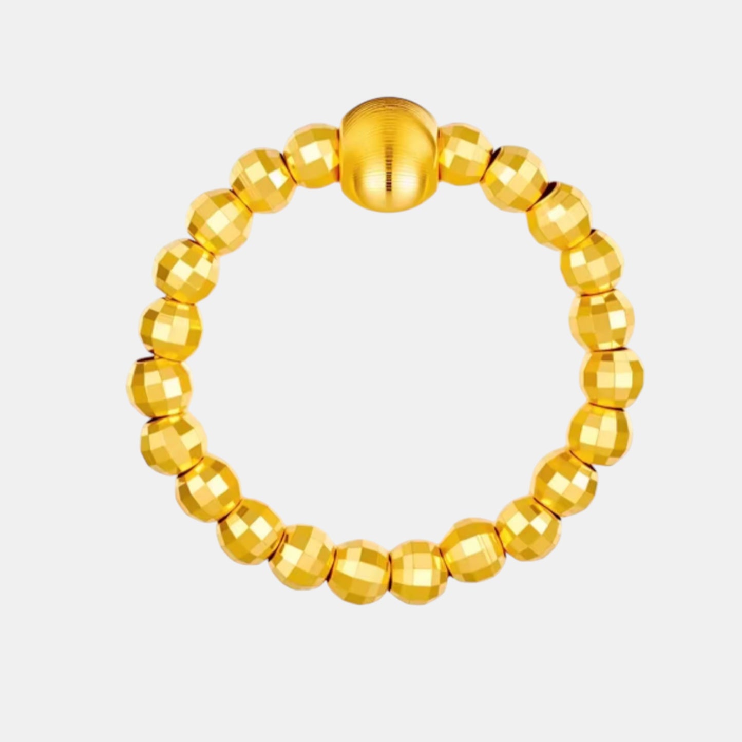Genuine 24K Gold Disco Beads Cat Eye Ring