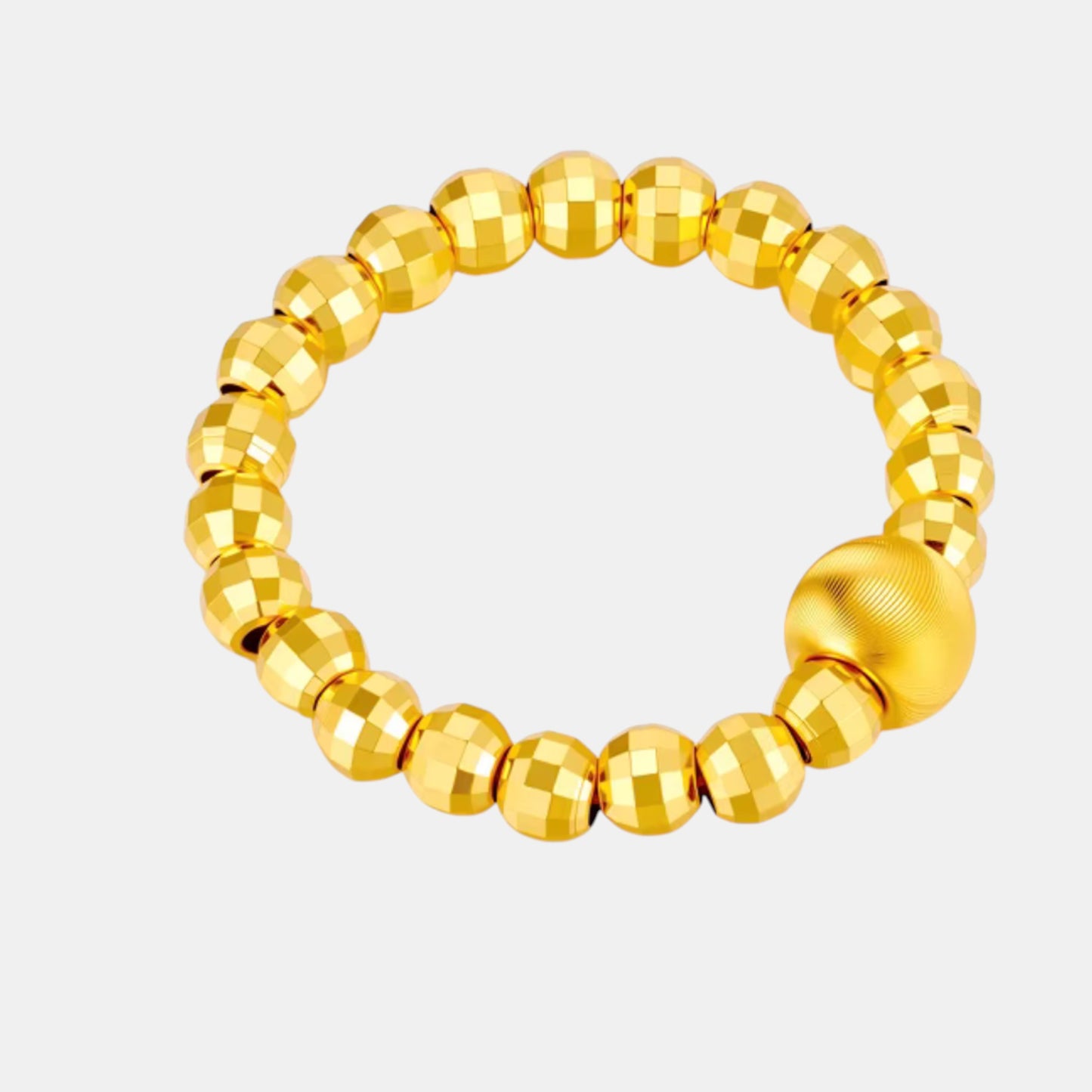 Genuine 24K Gold Disco Beads Cat Eye Ring