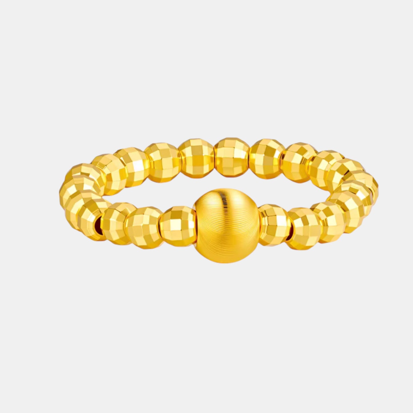 Genuine 24K Gold Disco Beads Cat Eye Ring