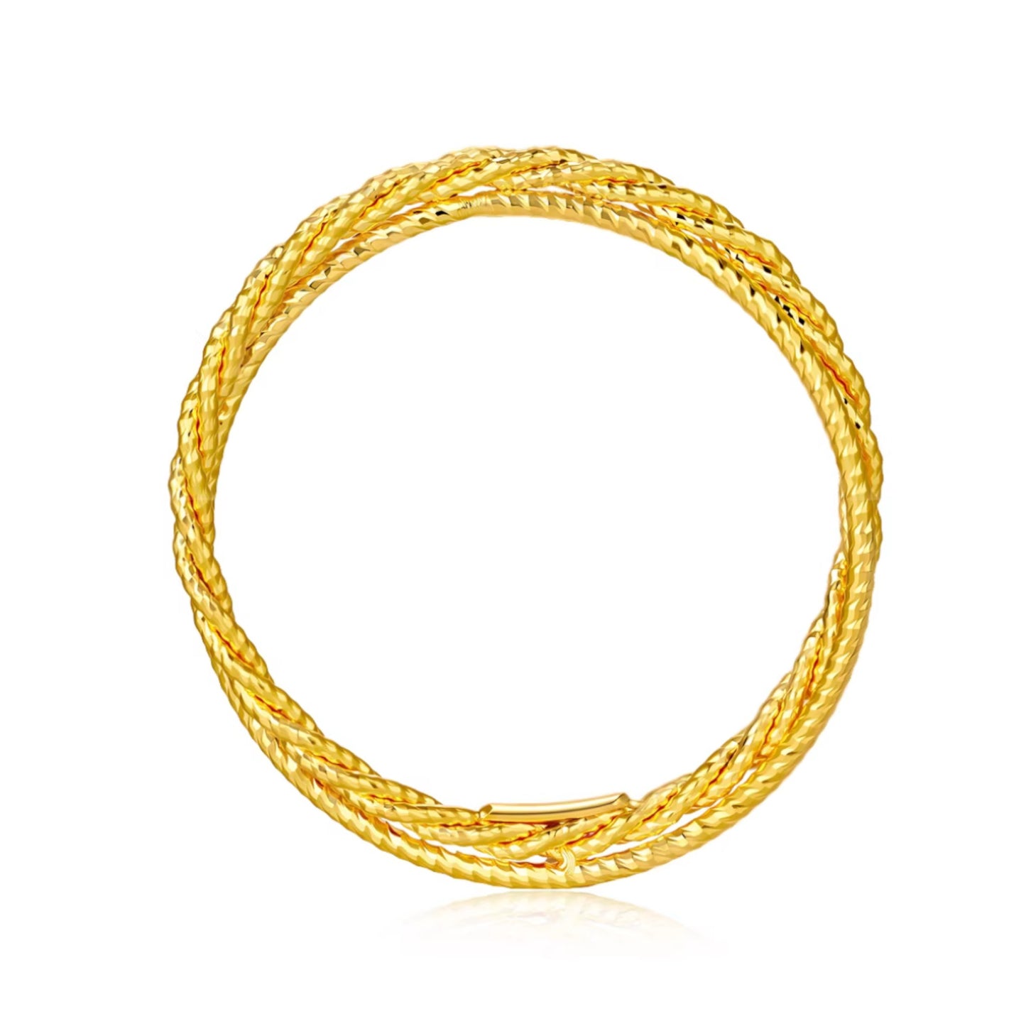 Genuine 24K 5G Gold Minimal Sparkling Ring