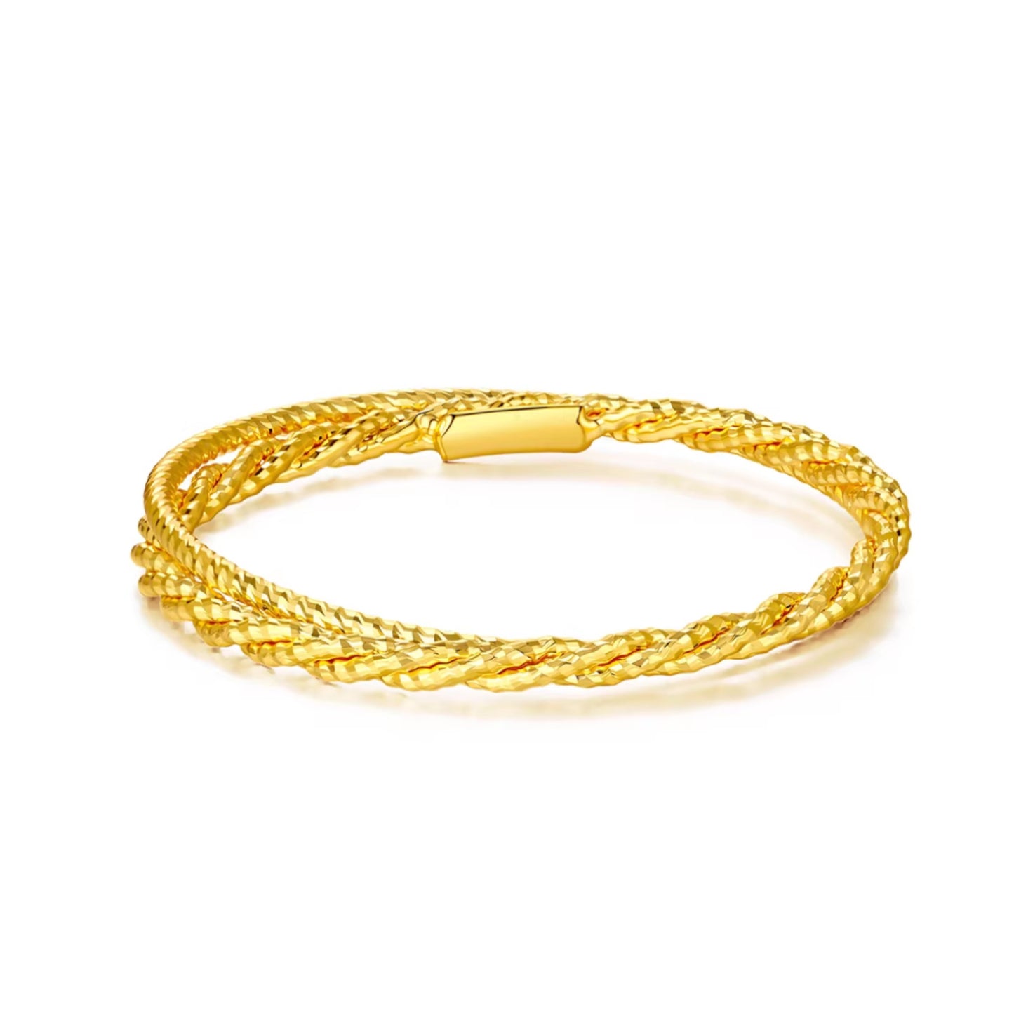 Genuine 24K 5G Gold Minimal Sparkling Ring