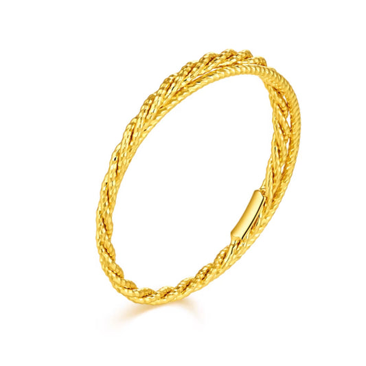 Genuine 24K 5G Gold Minimal Sparkling Ring