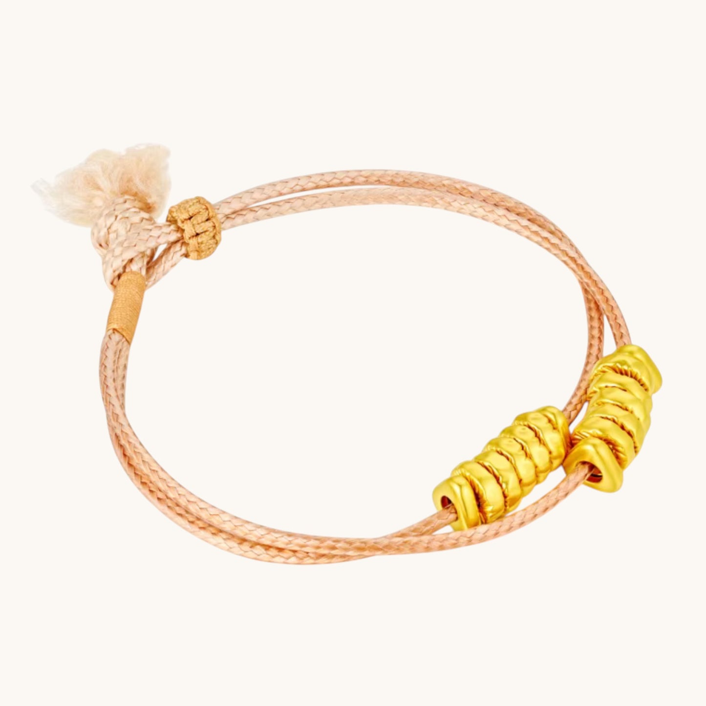 24K 5D Hard Gold Beads Weaving Minimal Bracelet