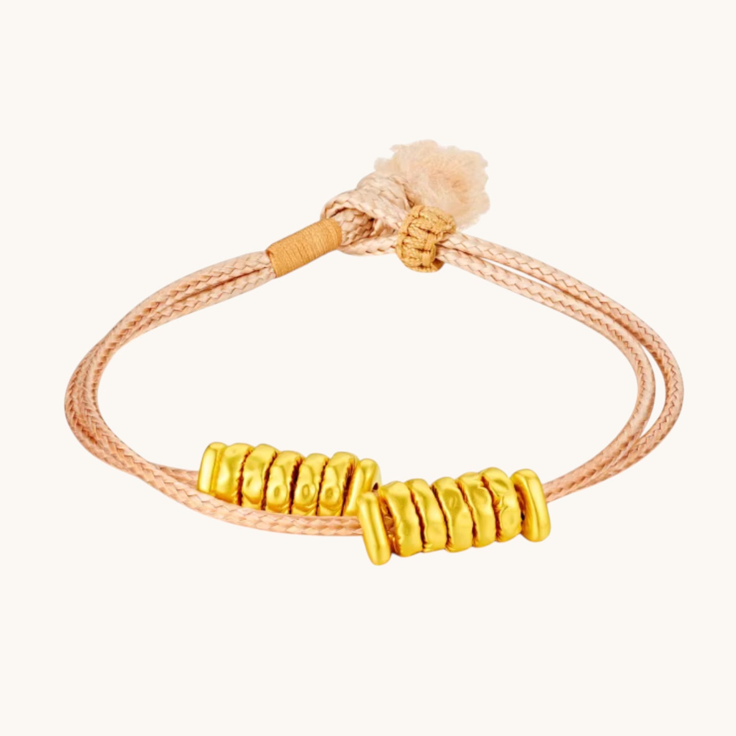 24K 5D Hard Gold Beads Weaving Minimal Bracelet