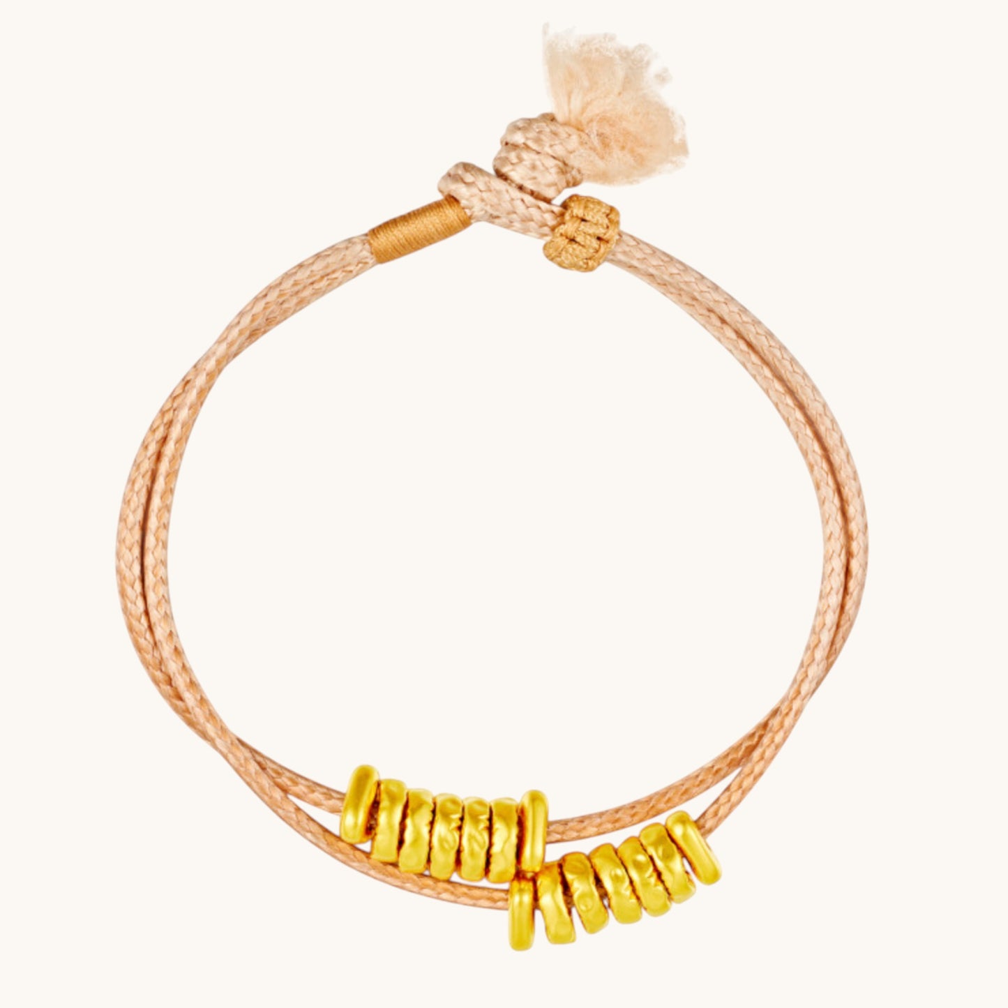 24K 5D Hard Gold Beads Weaving Minimal Bracelet