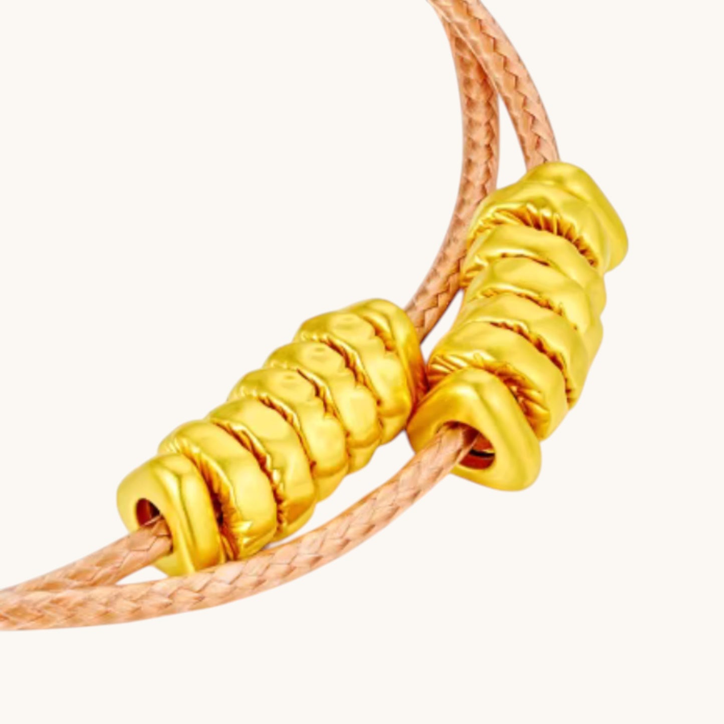 24K 5D Hard Gold Beads Weaving Minimal Bracelet