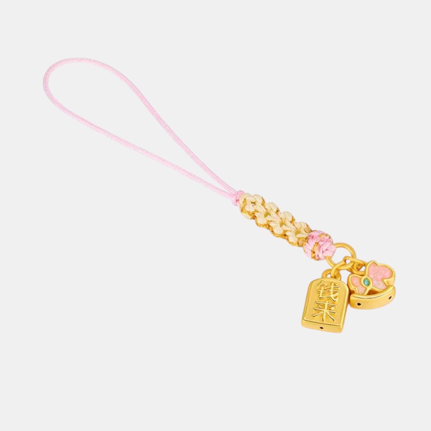 24K 3D Hard Gold Bring Wealth Horse Weaving Cellphone Hanger Keychain