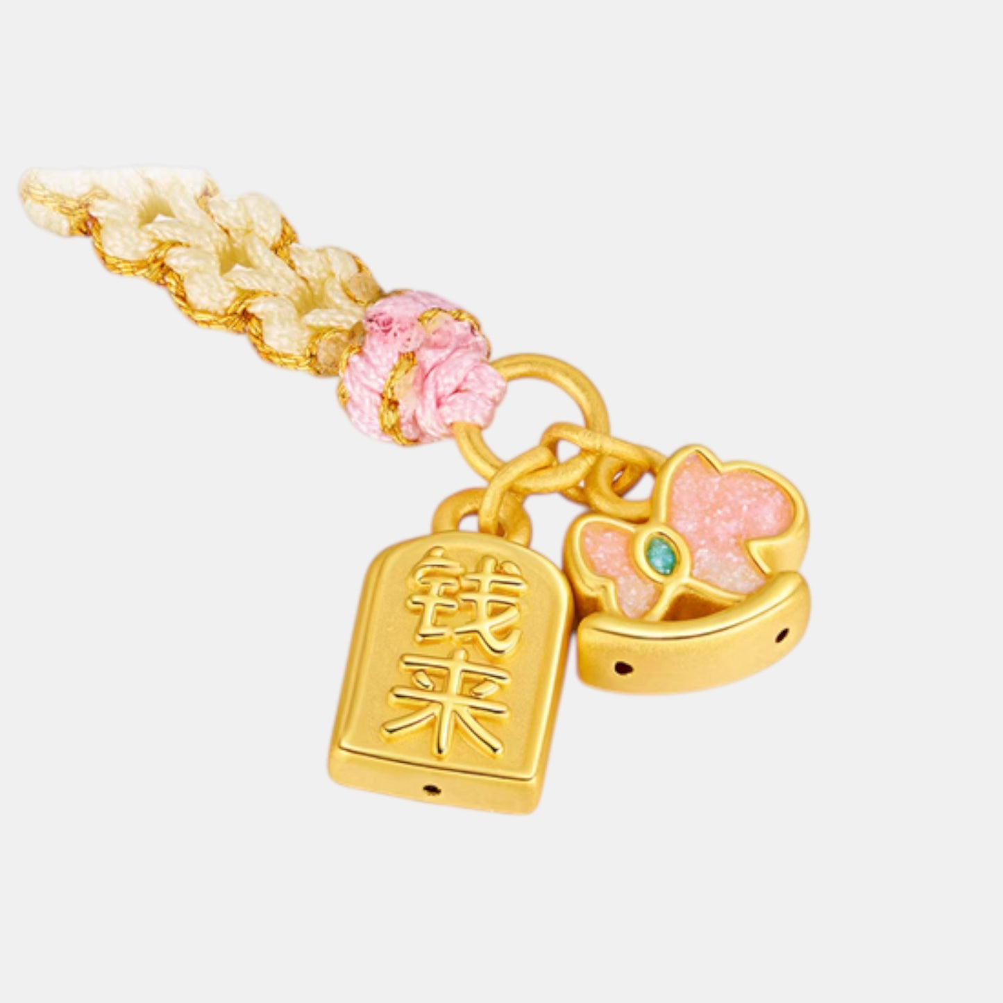 24K 3D Hard Gold Bring Wealth Horse Weaving Cellphone Hanger Keychain