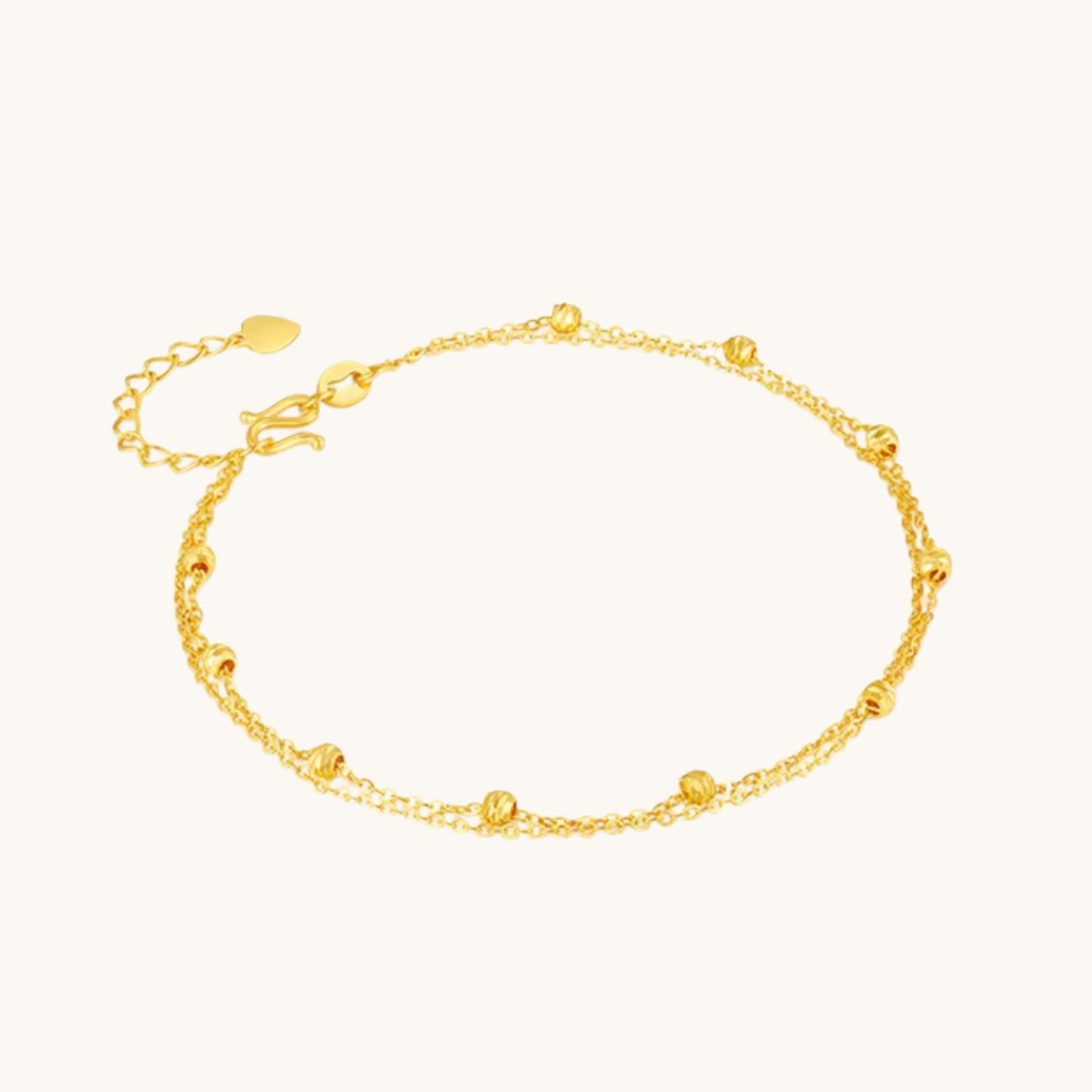 24K 5G Gold Minimal Double Layer Beads Bracelet