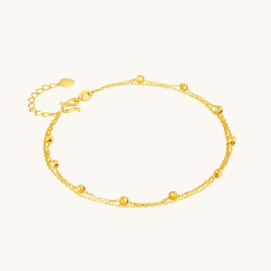 24K 5G Gold Minimal Double Layer Beads Bracelet