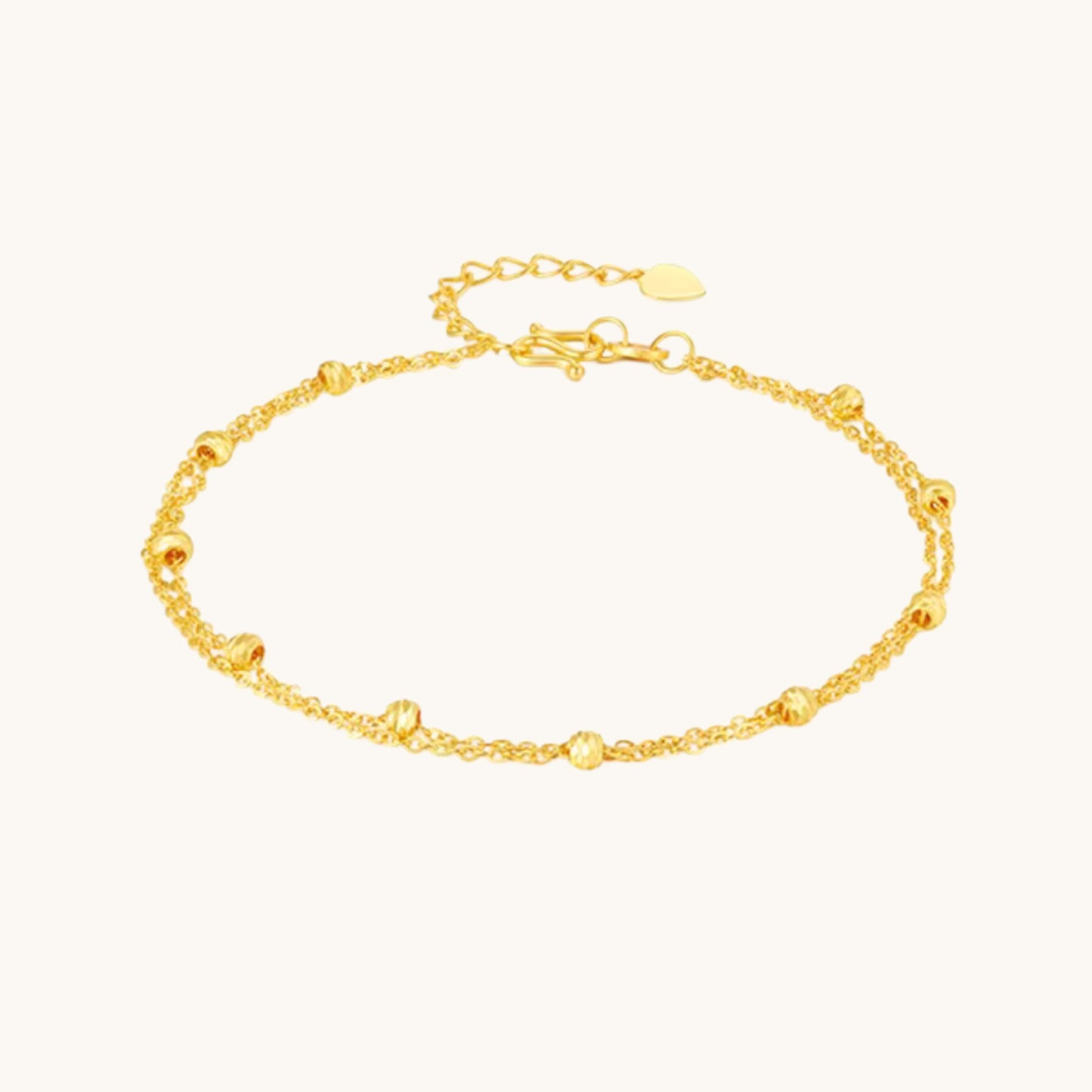 24K 5G Gold Minimal Double Layer Beads Bracelet