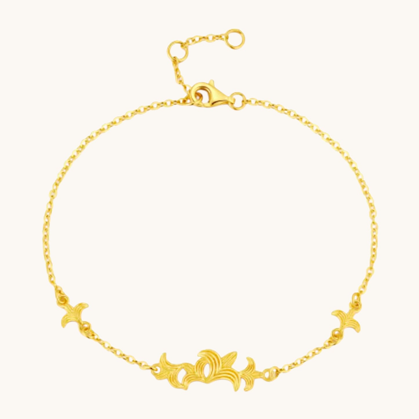 24K 5G Gold Minimal Iris Charm Bracelet