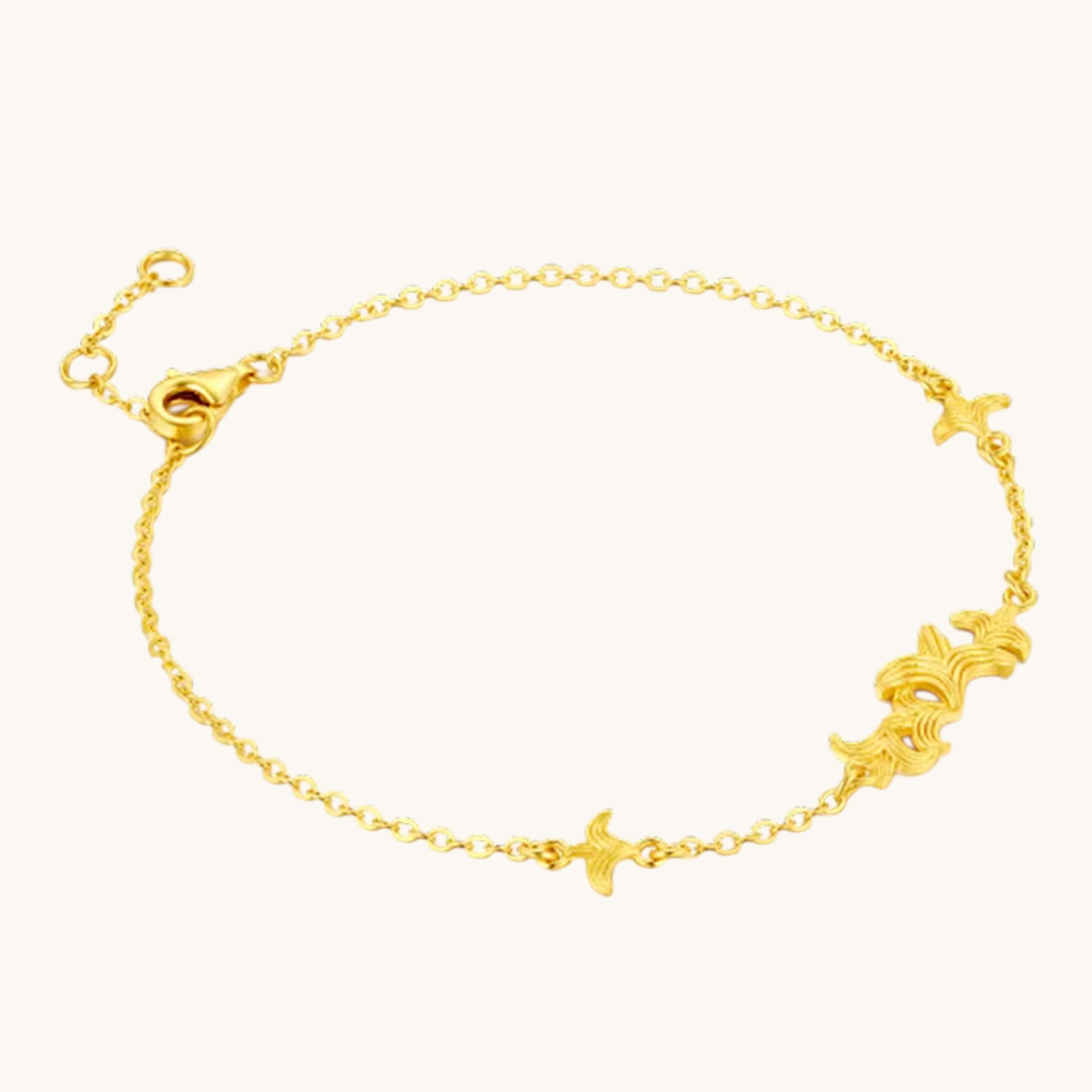 24K 5G Gold Minimal Iris Charm Bracelet