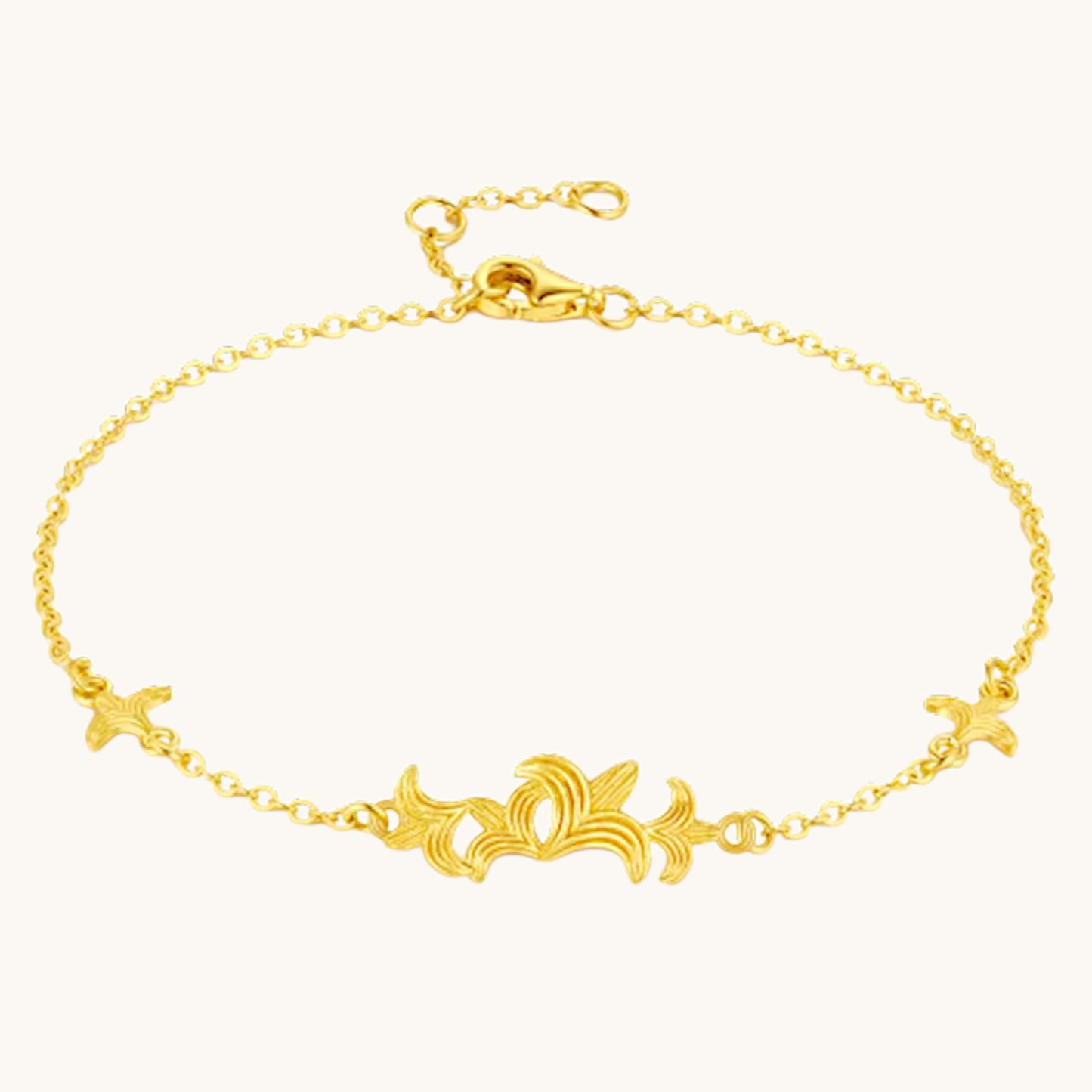 24K 5G Gold Minimal Iris Charm Bracelet